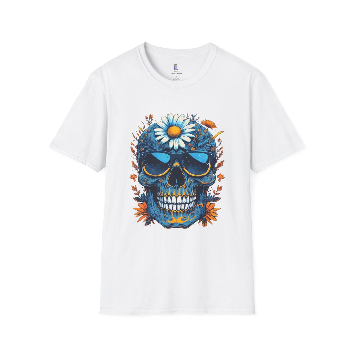 Bohemian Skull T-Shirt - Artistic Graphic Tee for Music Lovers, Festival Attire, Unique Gift, Unisex Softstyle Top
