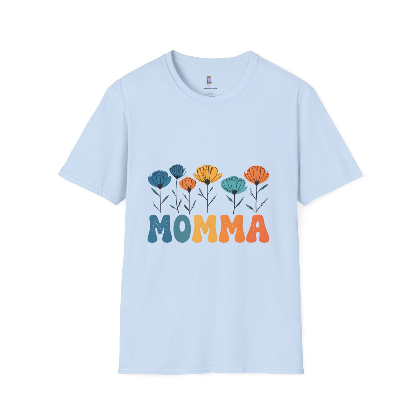 Momma Floral Softstyle T-Shirt | Perfect for Mother's Day, Gifts for Moms, Casual Wear, Spring Fashion, Family Gatherings