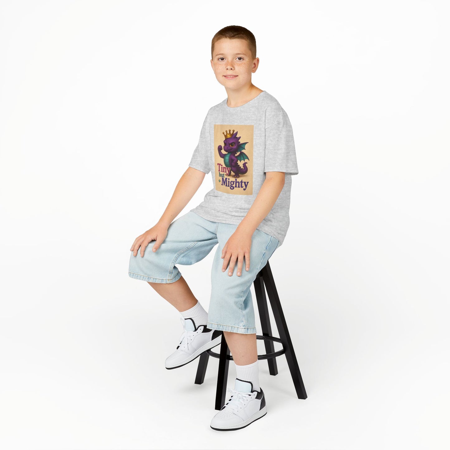 Kids Dragon Tee, Fun Kids T-Shirt, Tiny but Mighty Shirt, Unique Kids Apparel, Gift for Young Adventurers, Cute Dragon Design