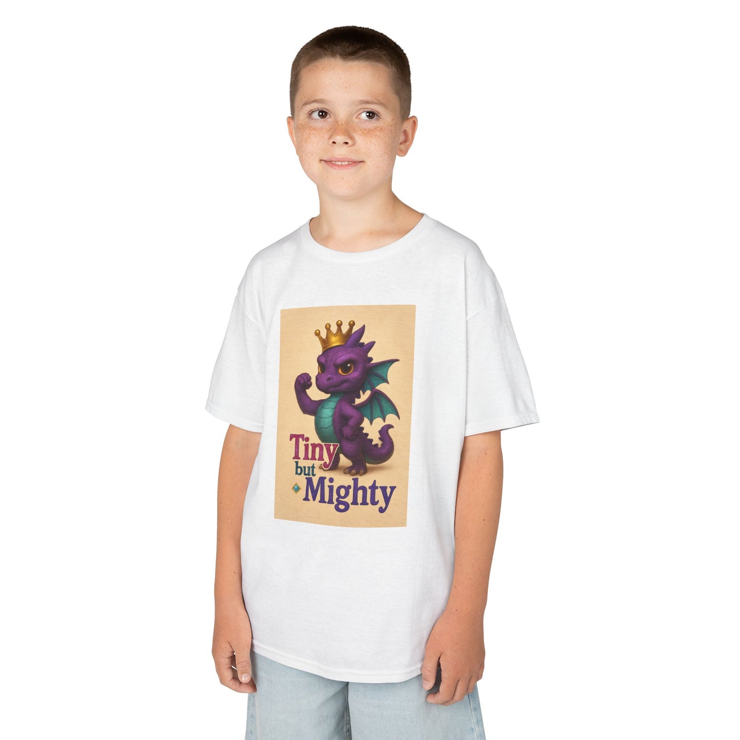 Kids Dragon Tee, Fun Kids T-Shirt, Tiny but Mighty Shirt, Unique Kids Apparel, Gift for Young Adventurers, Cute Dragon Design