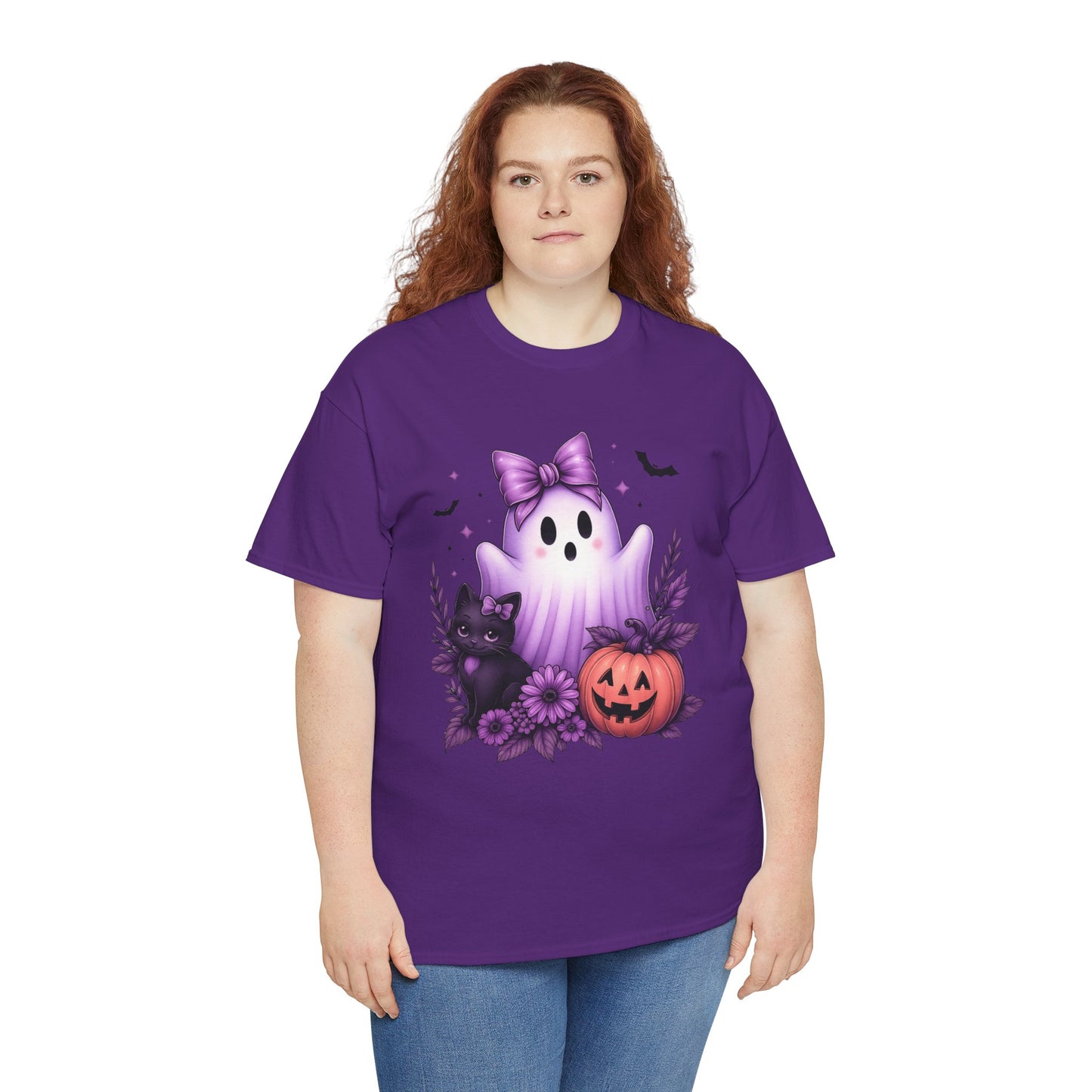Pastel Halloween Ghost Cat Tee