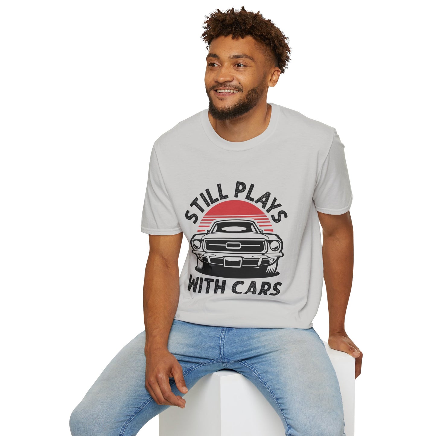 Retro Car Enthusiast T-Shirt, Still Plays with Cars Tee, Gift for Men, Vintage Auto Lover Shirt, Casual Wear, Birthday Present