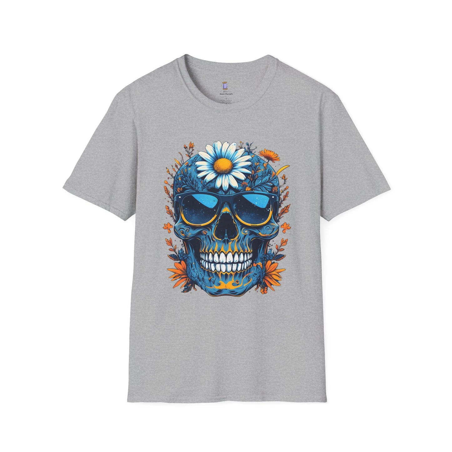Bohemian Skull T-Shirt - Artistic Graphic Tee for Music Lovers, Festival Attire, Unique Gift, Unisex Softstyle Top