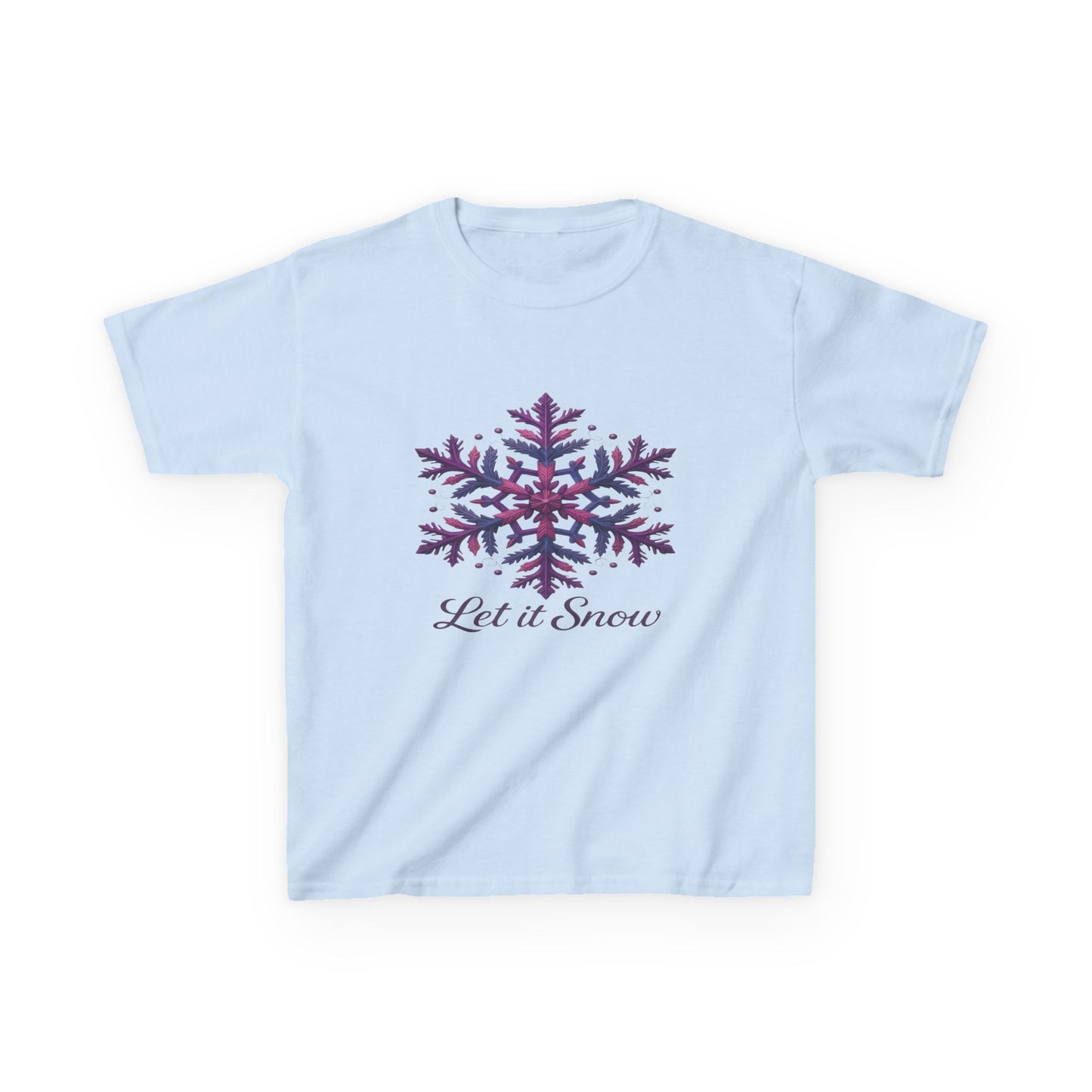 Let It Snow Dinosaur Kids Tee - Holiday Christmas Shirt
