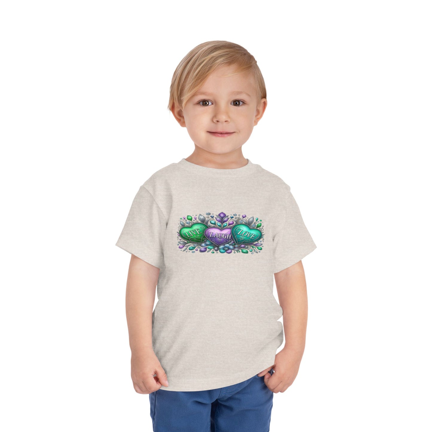Toddler Tee Live Laugh Love Floral Design