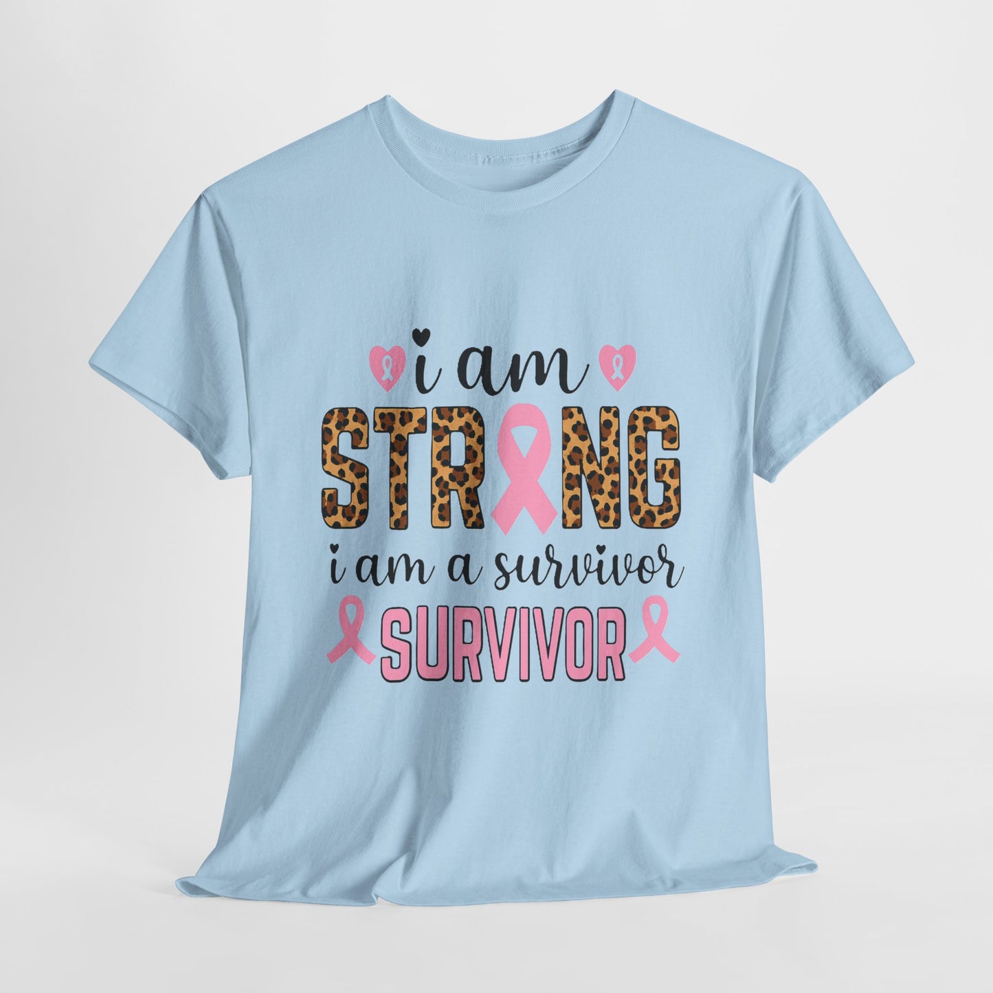 Strong Survivor Leopard Print Breast Cancer Tee