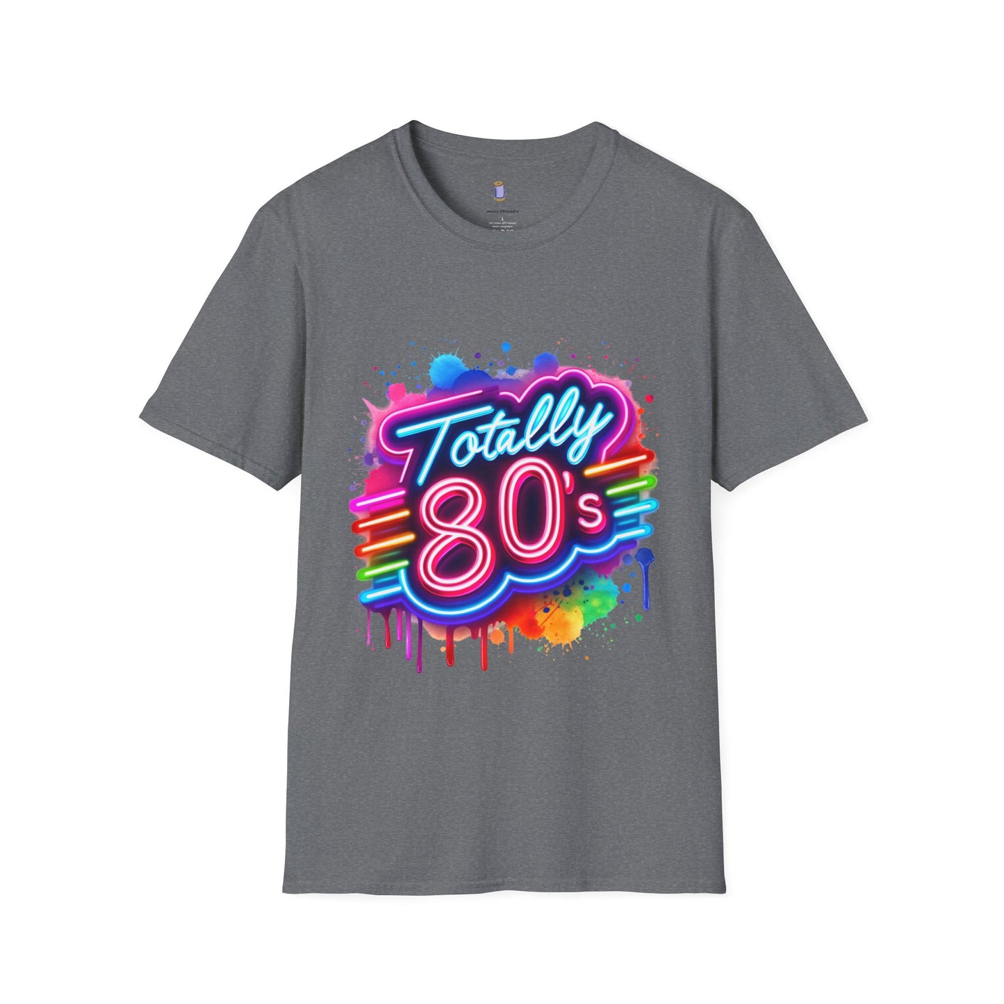 Totally 80s Unisex Softstyle T-Shirt – Retro Vintage Tee, Nostalgic Gift, Party Shirt, Perfect for 80s Theme Events, Festival Wear
