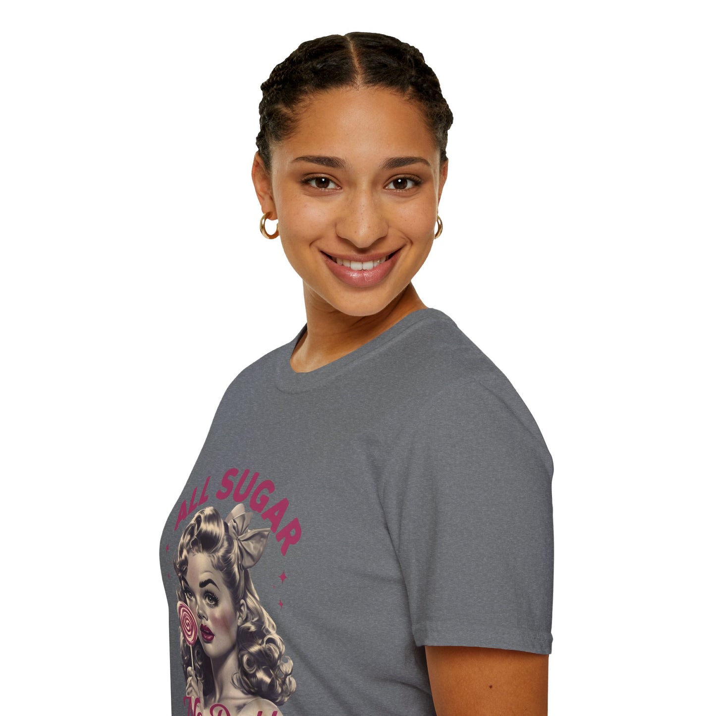 Graphic Tee - All Sugar No Daddy Print Women's Softstyle T-Shirt