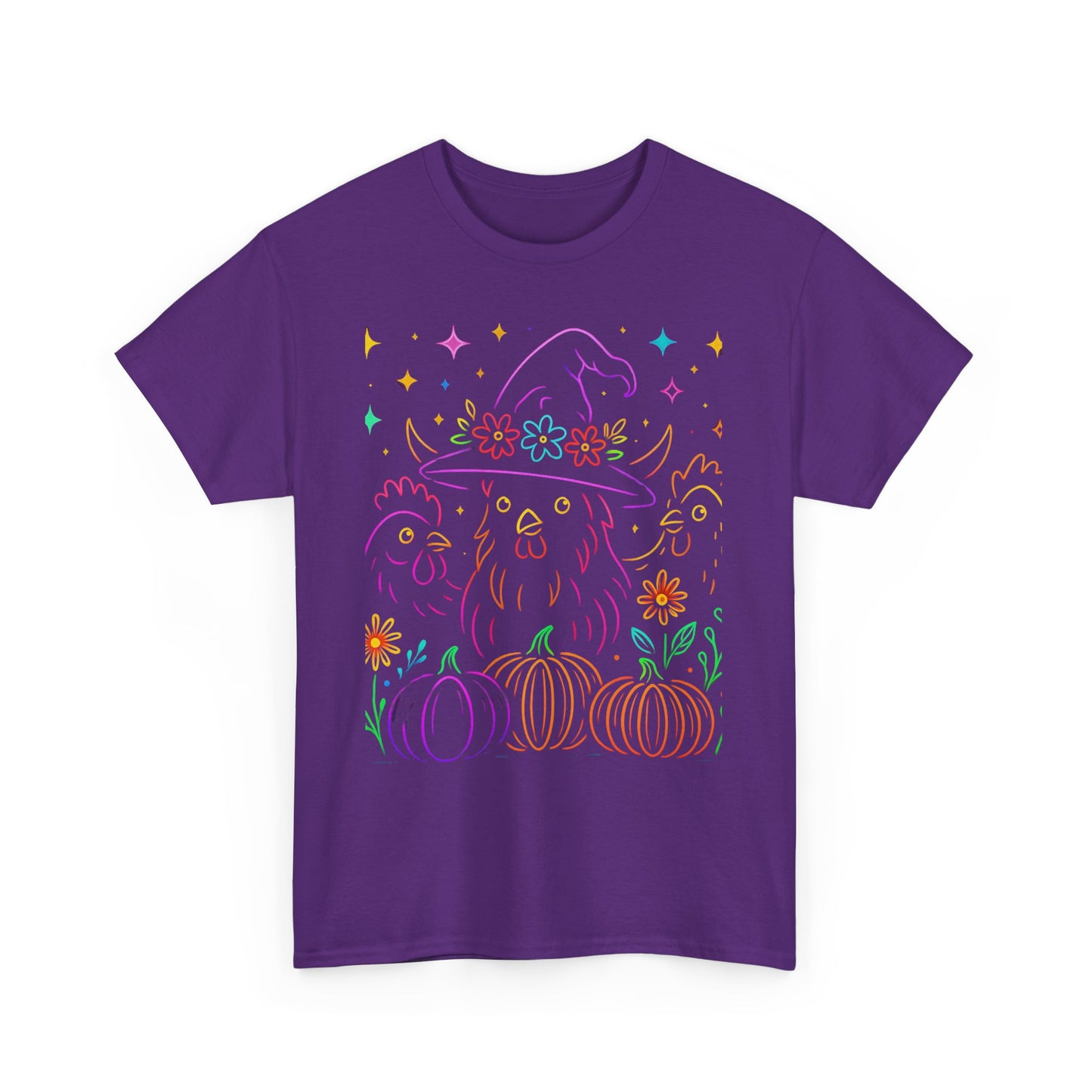 Witchy Chicken Tee – Magical Halloween Pumpkin Shirt