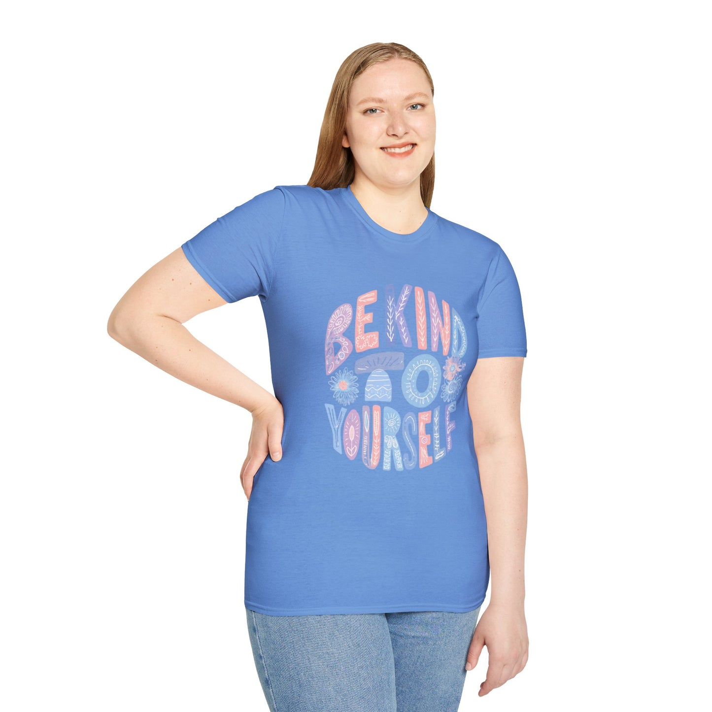 Be Kind to Yourself Unisex Softstyle T-Shirt, Positive Affirmation Tee, Relaxed Fit Shirt, Self Care Gift, Mindfulness Apparel
