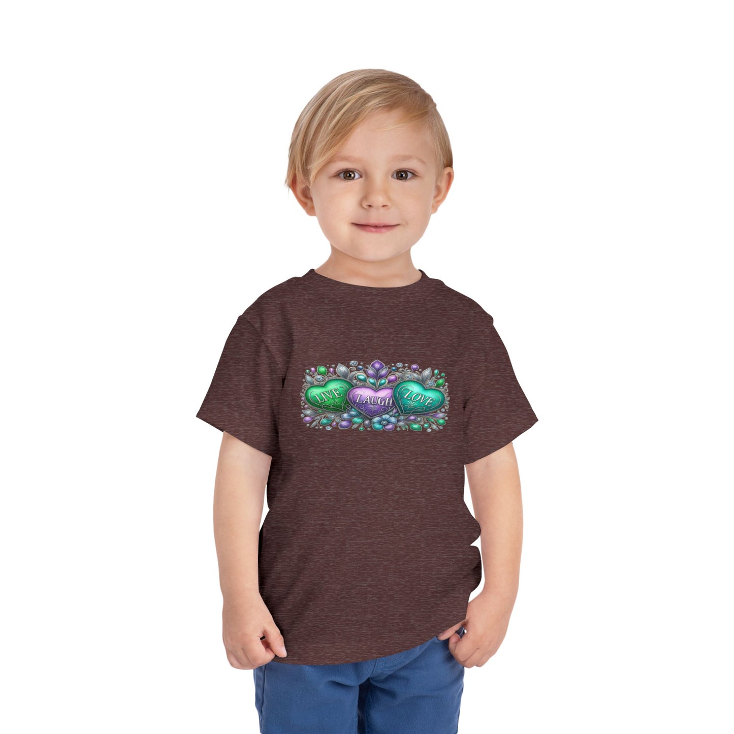 Toddler Tee Live Laugh Love Floral Design