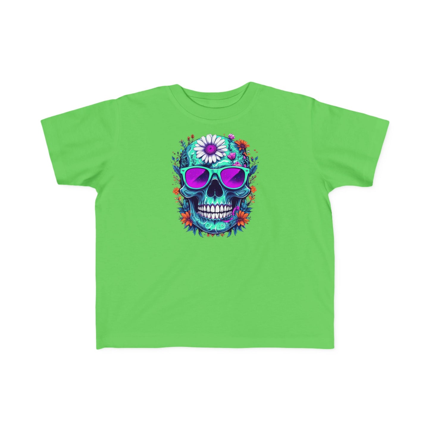 Colorful Skull Toddler Tee – Fun Kids T‑Shirt for Summer, Halloween & Vacation