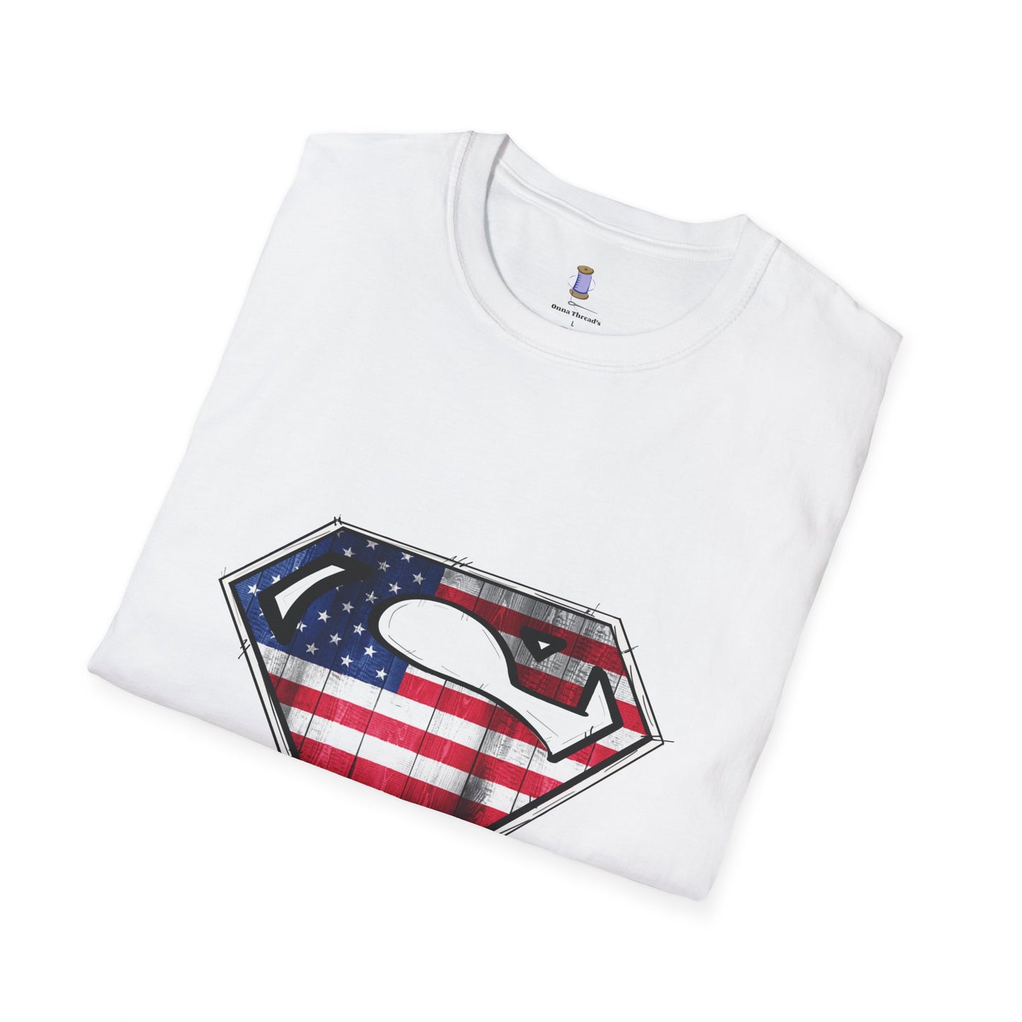 Superdad Patriotic T-Shirt | Unisex Softstyle Tee | Perfect for Father's Day, Dad's Birthday, Casual Wear, Superhero Theme
