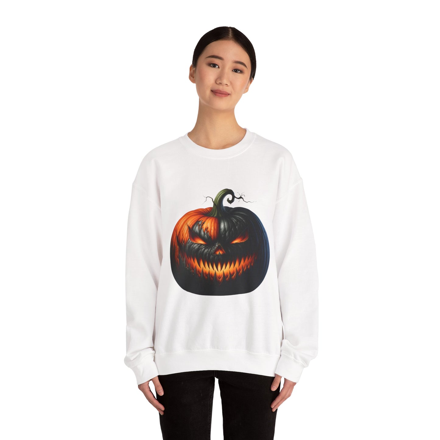 Spooky Pumpkin Jack-o'-Lantern Ghost Crewneck