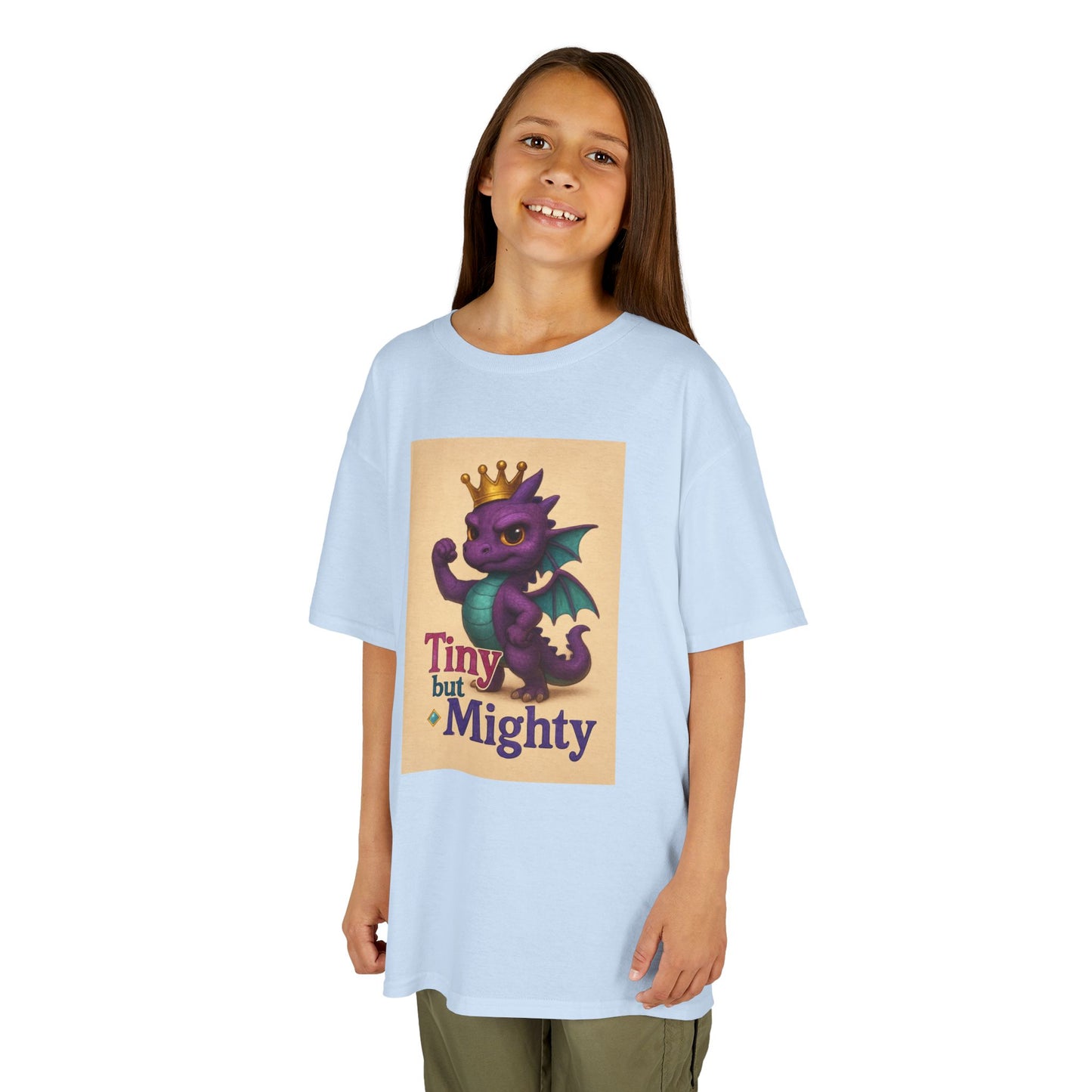 Kids Dragon Tee, Fun Kids T-Shirt, Tiny but Mighty Shirt, Unique Kids Apparel, Gift for Young Adventurers, Cute Dragon Design
