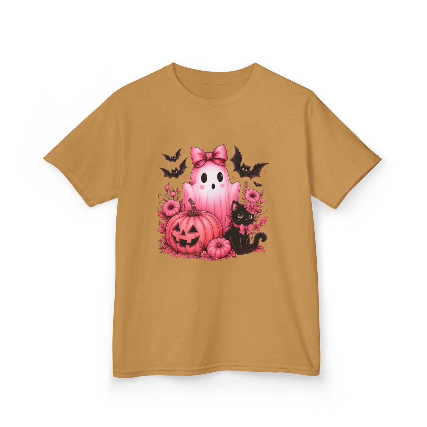 Pink Ghost Halloween Kids Tee - Spooky Cute!