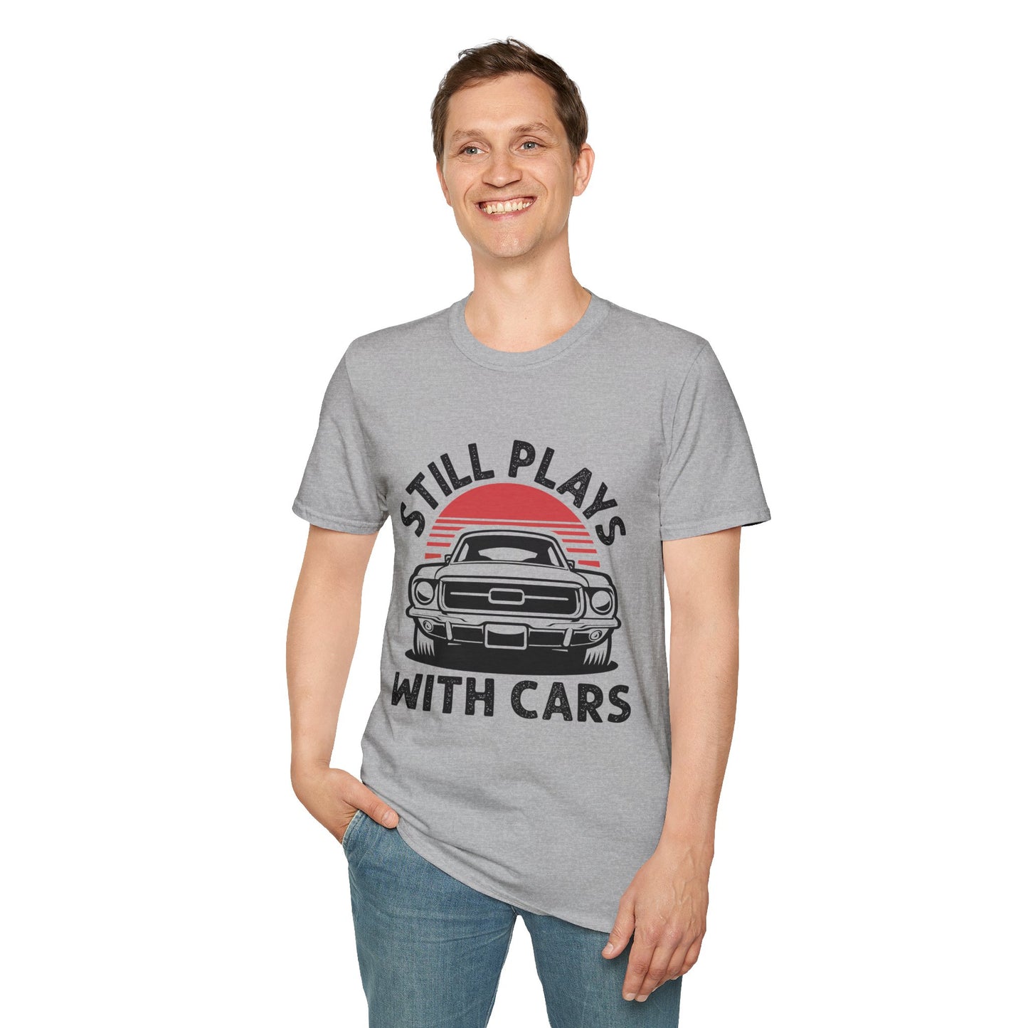 Retro Car Enthusiast T-Shirt, Still Plays with Cars Tee, Gift for Men, Vintage Auto Lover Shirt, Casual Wear, Birthday Present