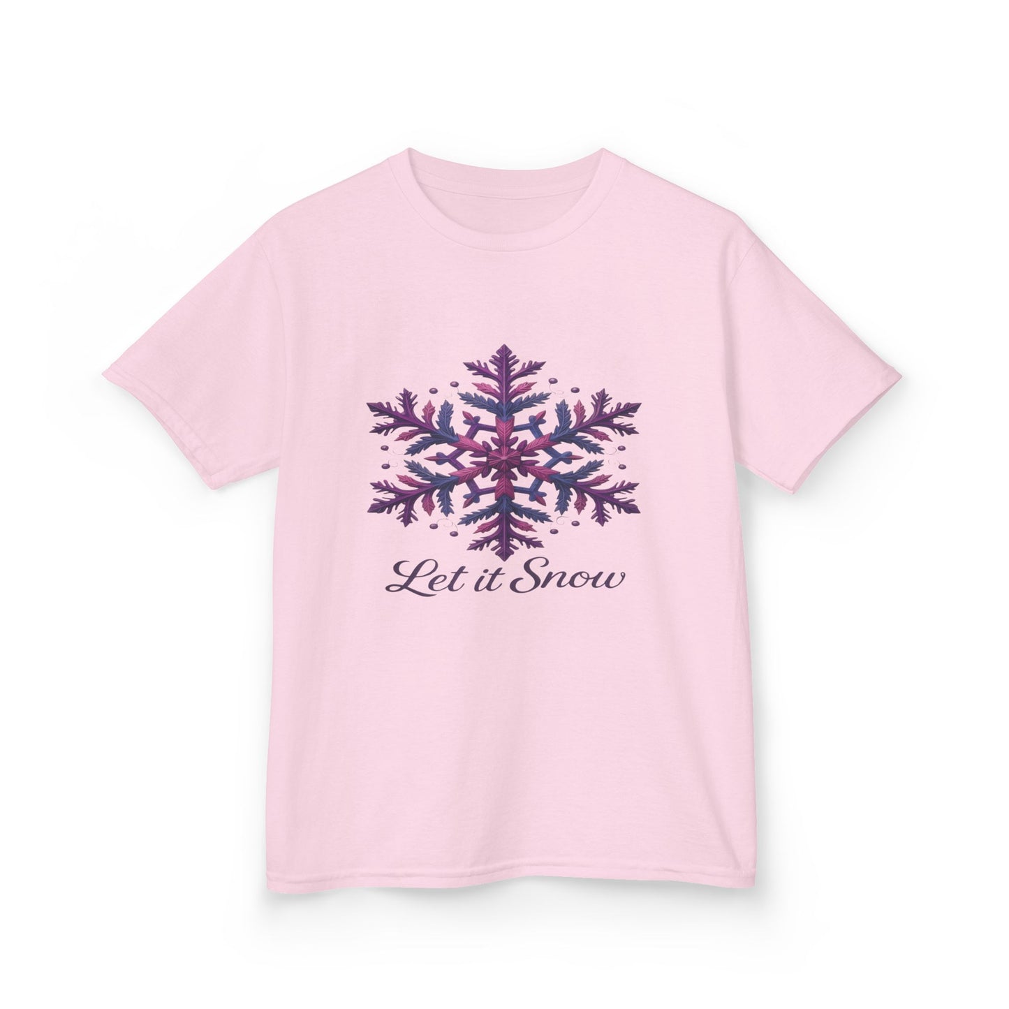 Let It Snow Dinosaur Kids Tee - Holiday Christmas Shirt