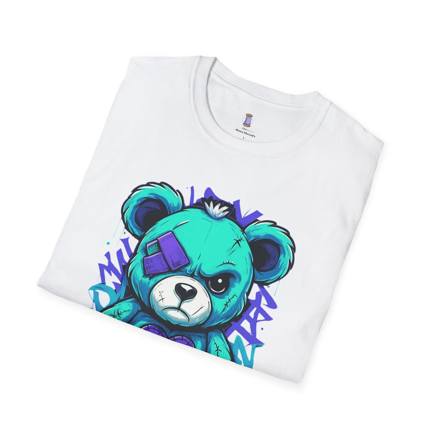 Adorable Grumpy Bear Unisex Softstyle T-Shirt | Cute Graphic Tee, Casual Wear, Gift for Animal Lovers, Birthday Present, Fun Fashion