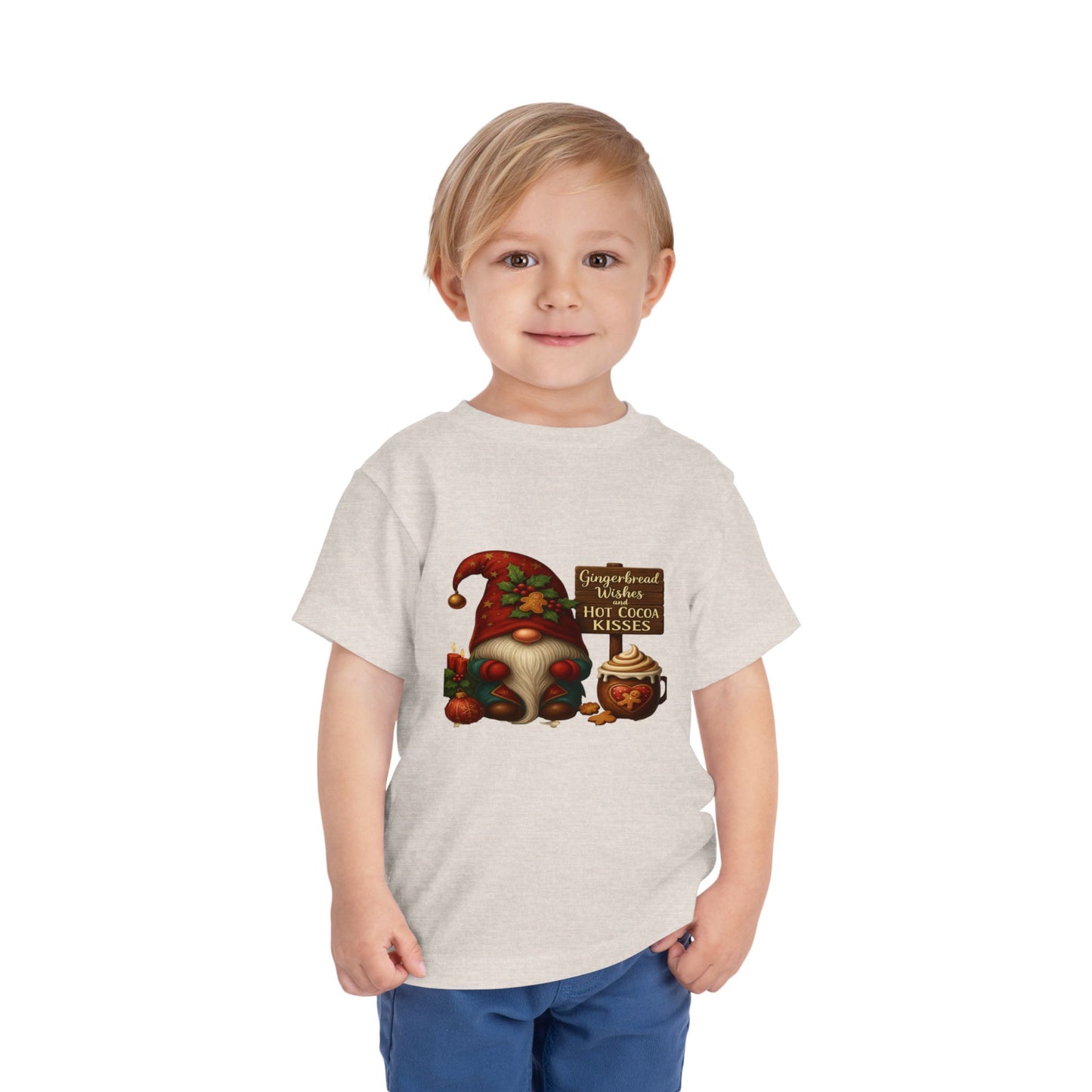 Gnome's Gingerbread Wishes Toddler Christmas Tee