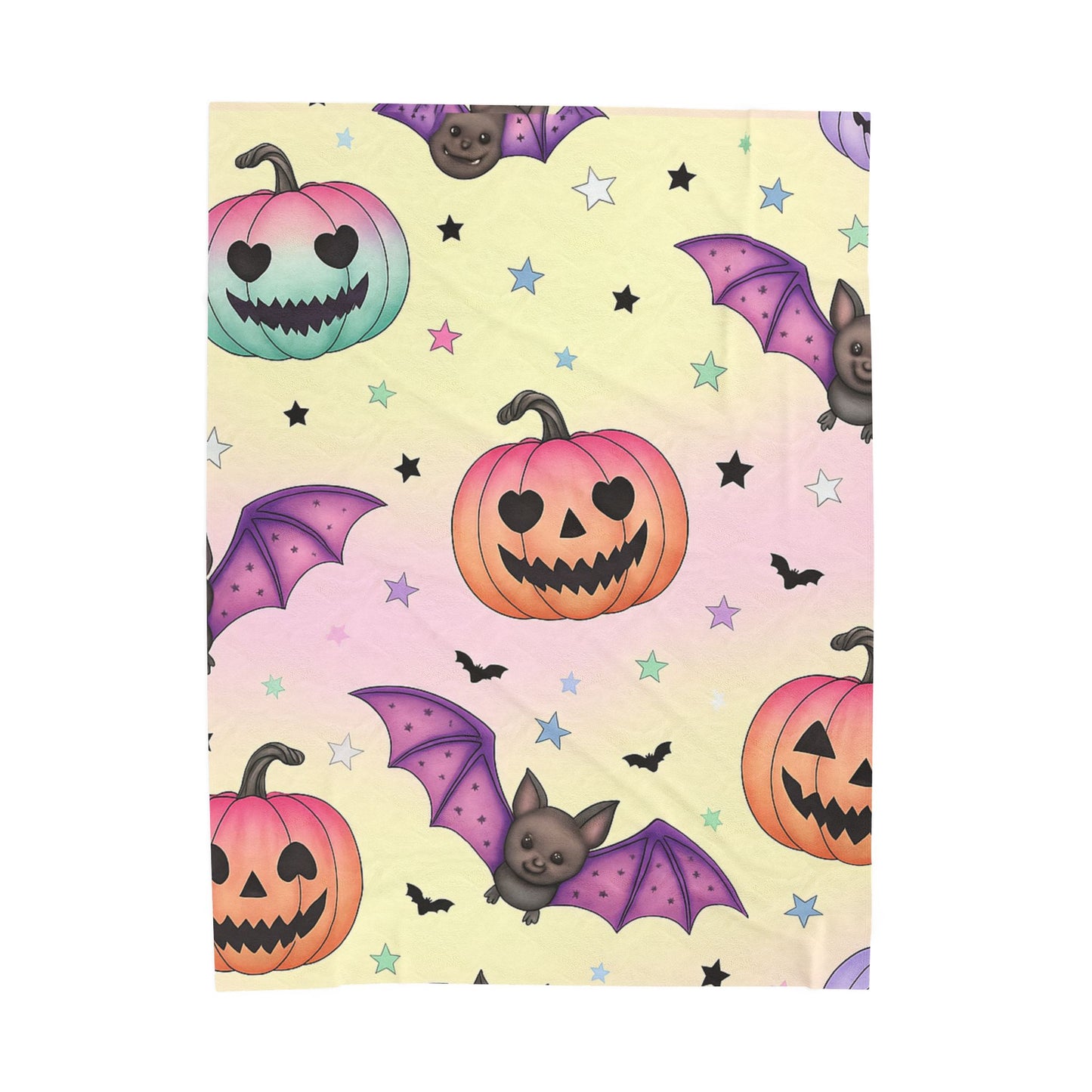 Halloween Plush Blanket, Cozy Trick or Treat Throw, Spooky Decor, Bat and Pumpkin Design, Perfect for Fall and Halloween Celebrations