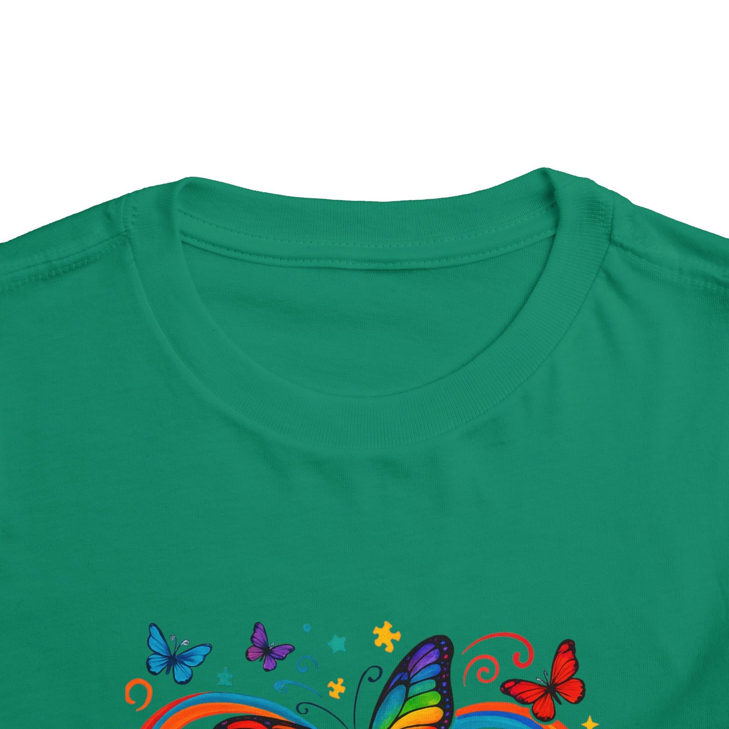 Toddler Tee - Neurodiversity is Beautiful Butterfly Rainbow Puzzle Piece Tee