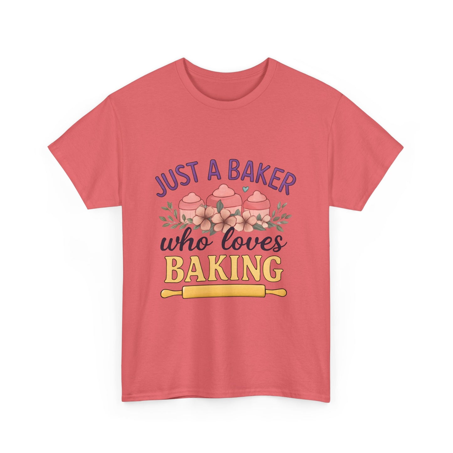 Baking Lover Tee with Cupcake and Rolling Pin Design