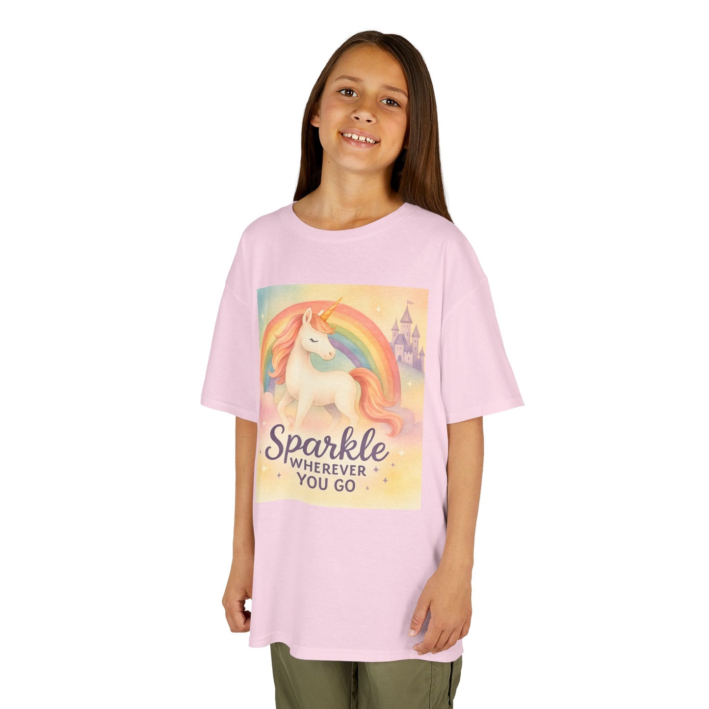 Kids Tee sprinkle where ever you go unicorn in the clouds
