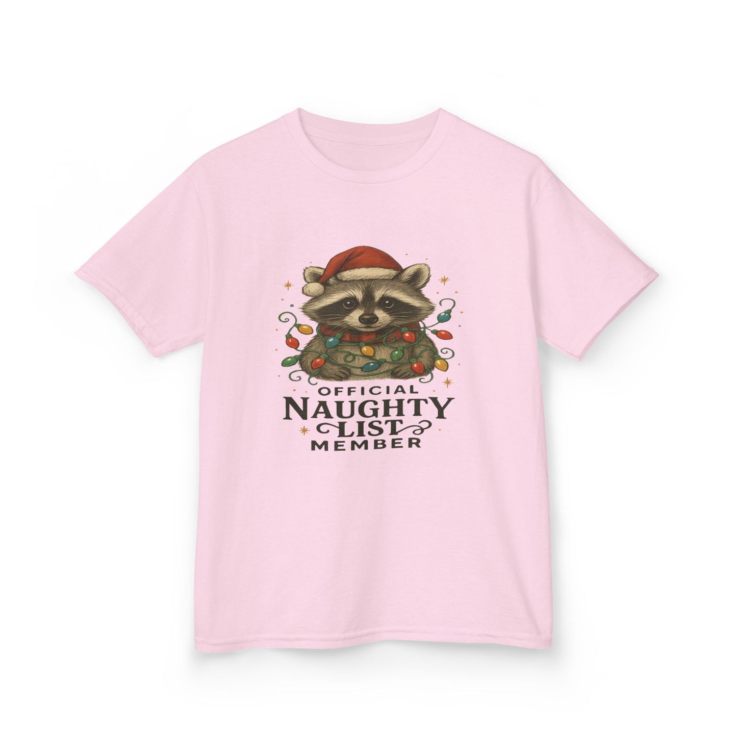 Naughty Raccoon Christmas Tee - Holiday Gift for Kids