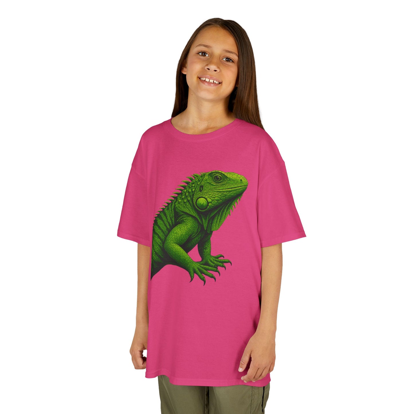 Green Iguana Kids Tee - Fun Shirt for Nature Lovers, Birthday Gift, Summer Wear, Animal Lovers, Eco-Friendly Clothing