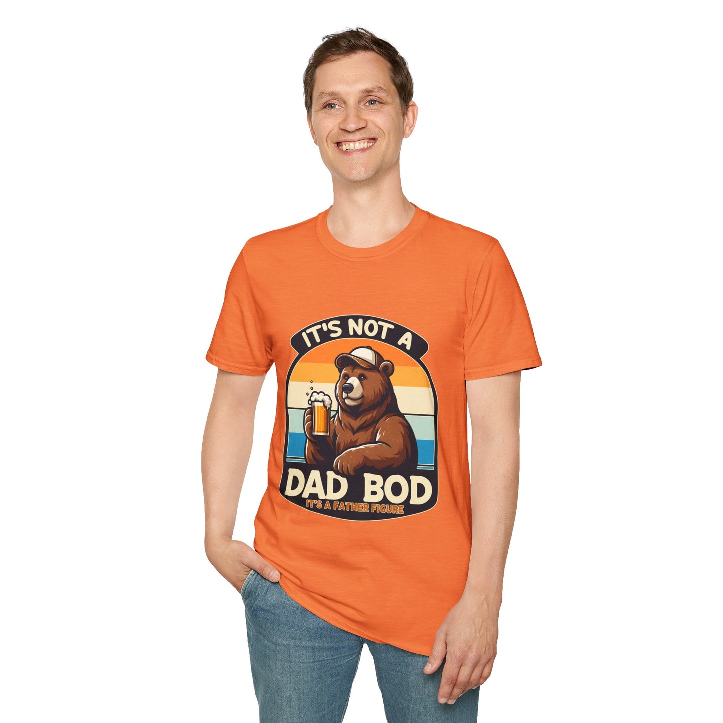Unisex Bear Dad Bod T-Shirt, Funny Gift for Fathers, Casual Wear for Dads, Summer Tee, Gift for Father's Day, Relaxed Fit Tee