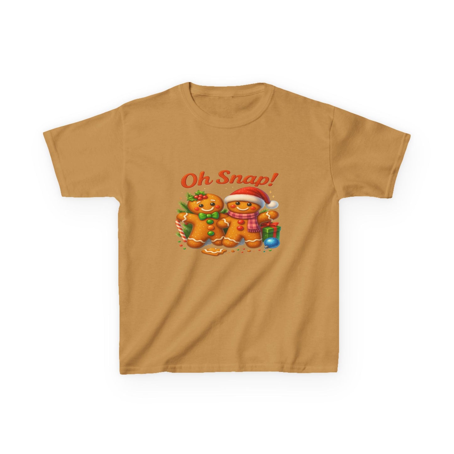 Oh Snap! Gingerbread Dino Christmas Kids Tee