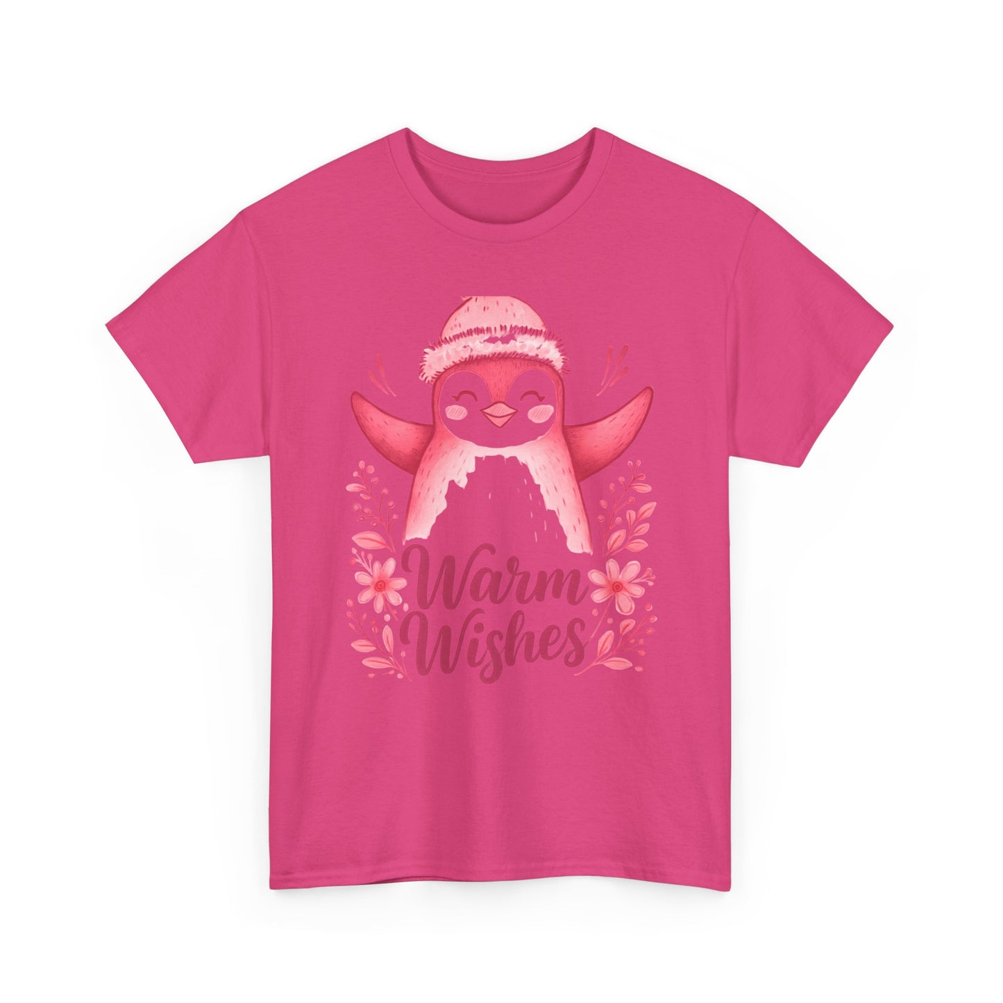 Warm Wishes Pink Penguin Tee - Holiday Tee