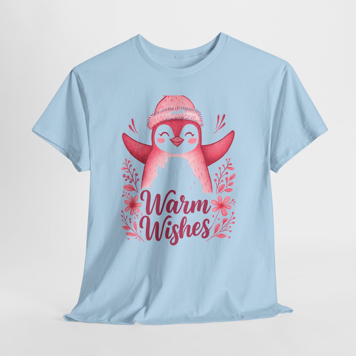 Warm Wishes Pink Penguin Tee - Holiday Tee