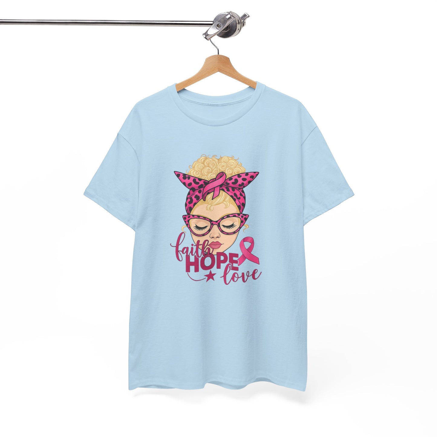 Hope Love Pink Ribbon Tee - Breast Cancer Awareness