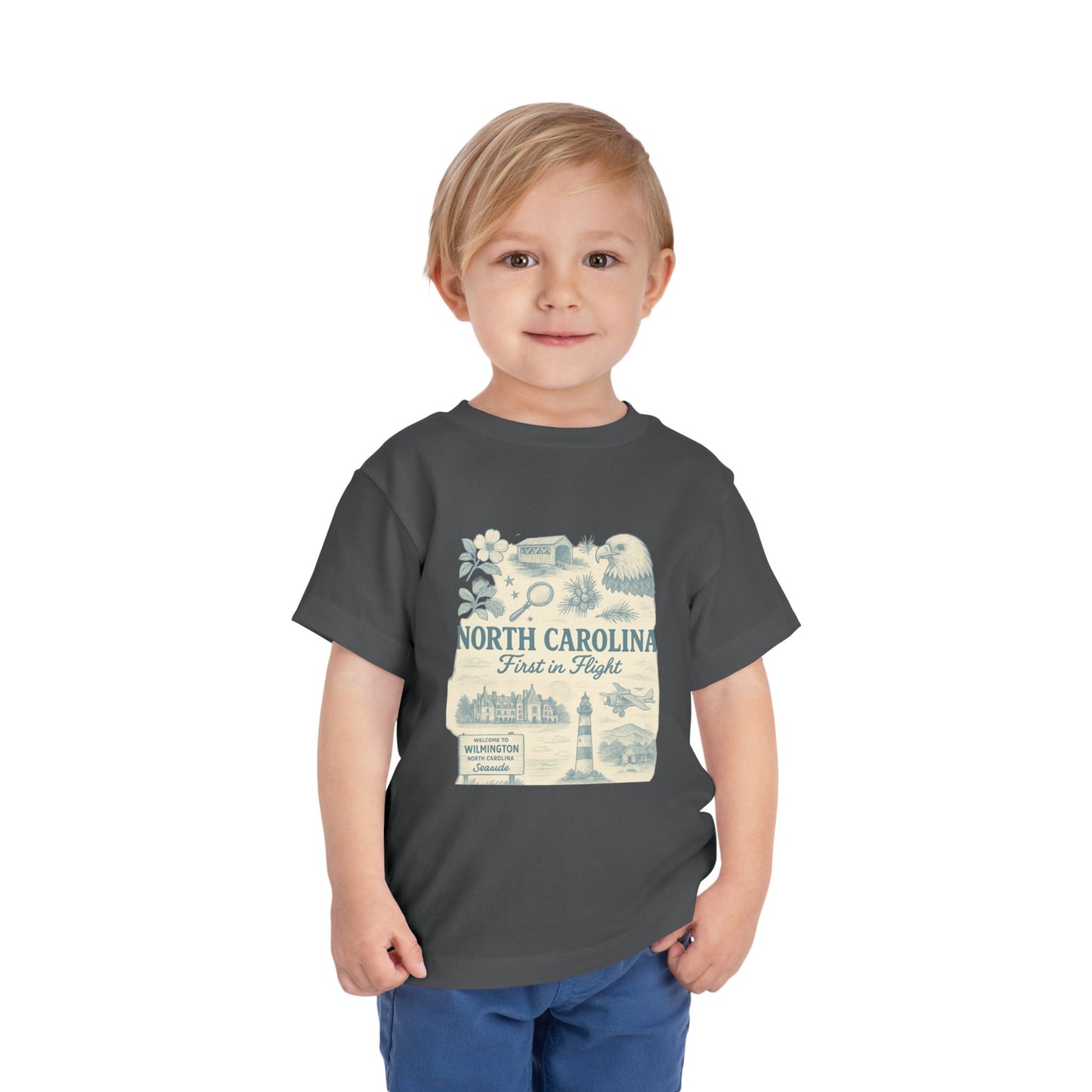 Toddler Tee - NC Landmarks Vintage First in Flight Design