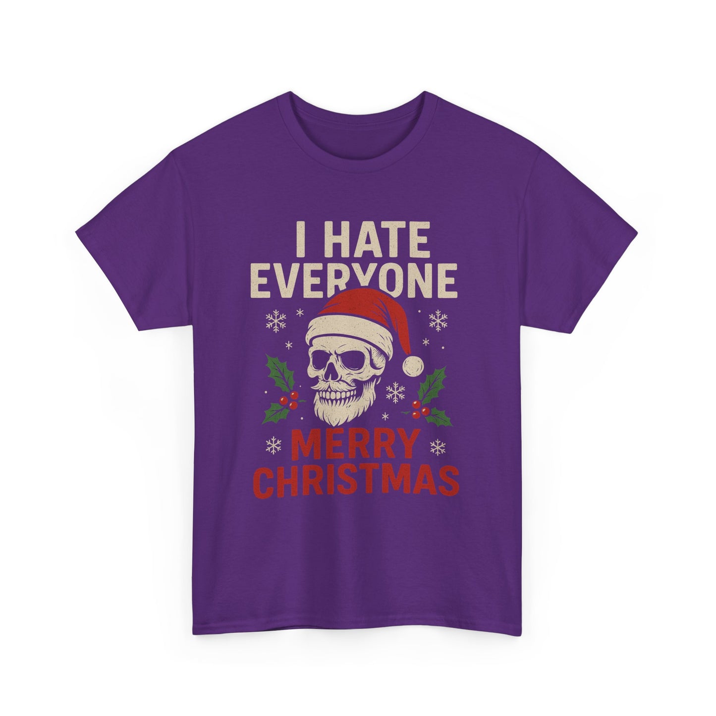 I Hate Everyone Merry Christmas Skull Tee