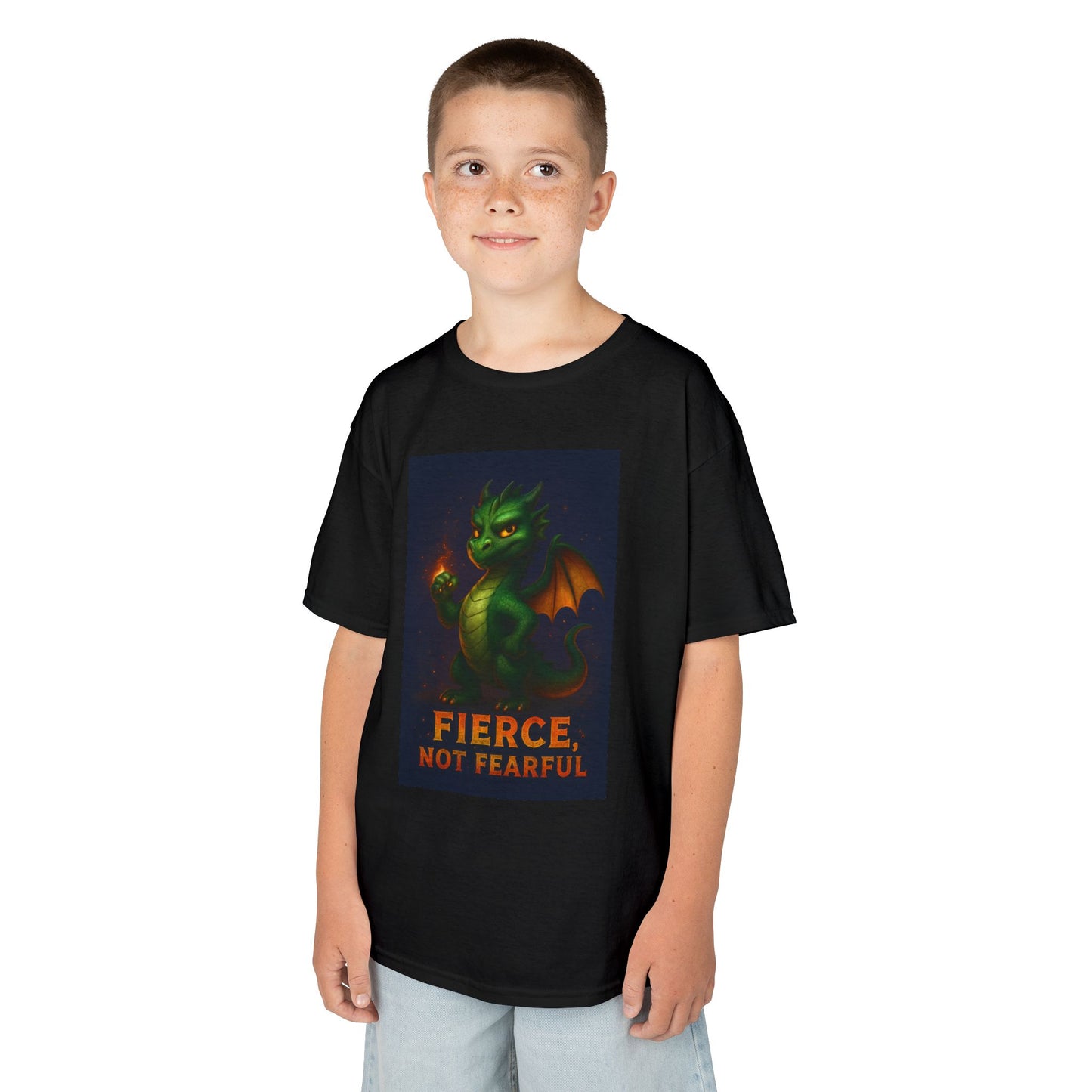 Fierce Kids Tee - Fun Cotton T-Shirt, Dragon Graphic, Gift for Boys & Girls, Halloween Costume, Birthday, Playtime Outfit, Adventure Wear