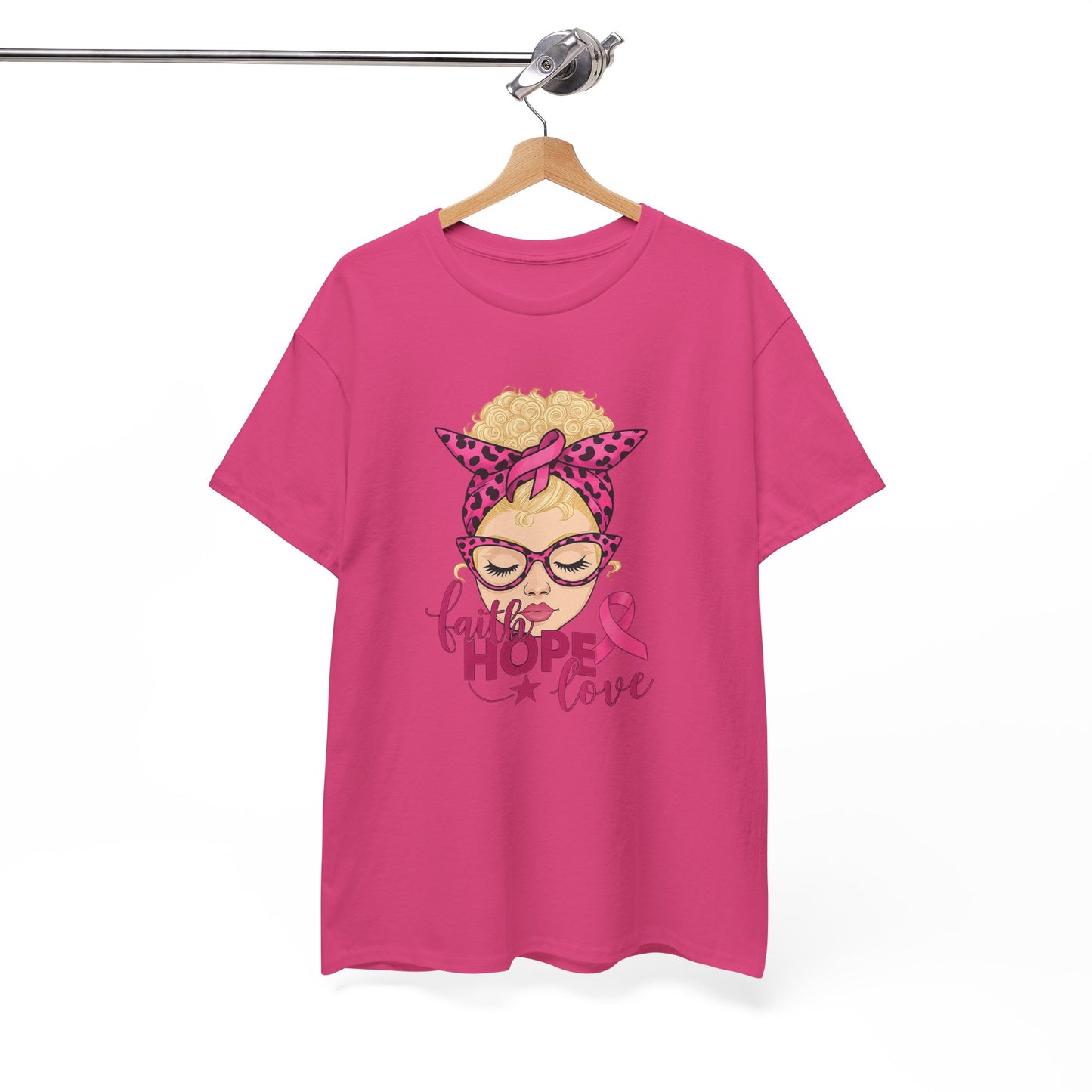 Hope Love Pink Ribbon Tee - Breast Cancer Awareness