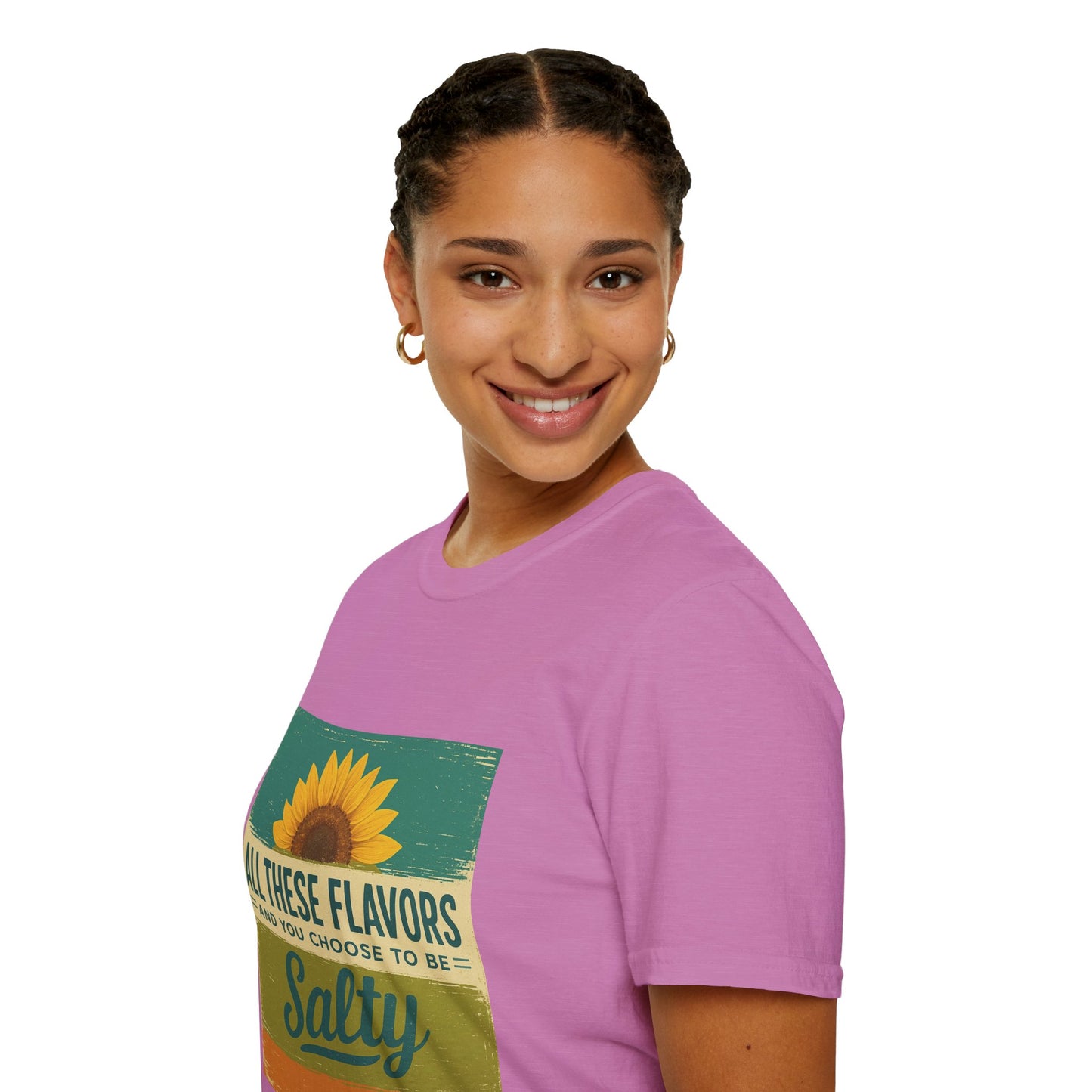 Sunflower Salty T-Shirt: Unisex Softstyle Tee for Sunshine Lovers, Casual Wear, Birthday Gift, Summer Vibes, Relaxed Style
