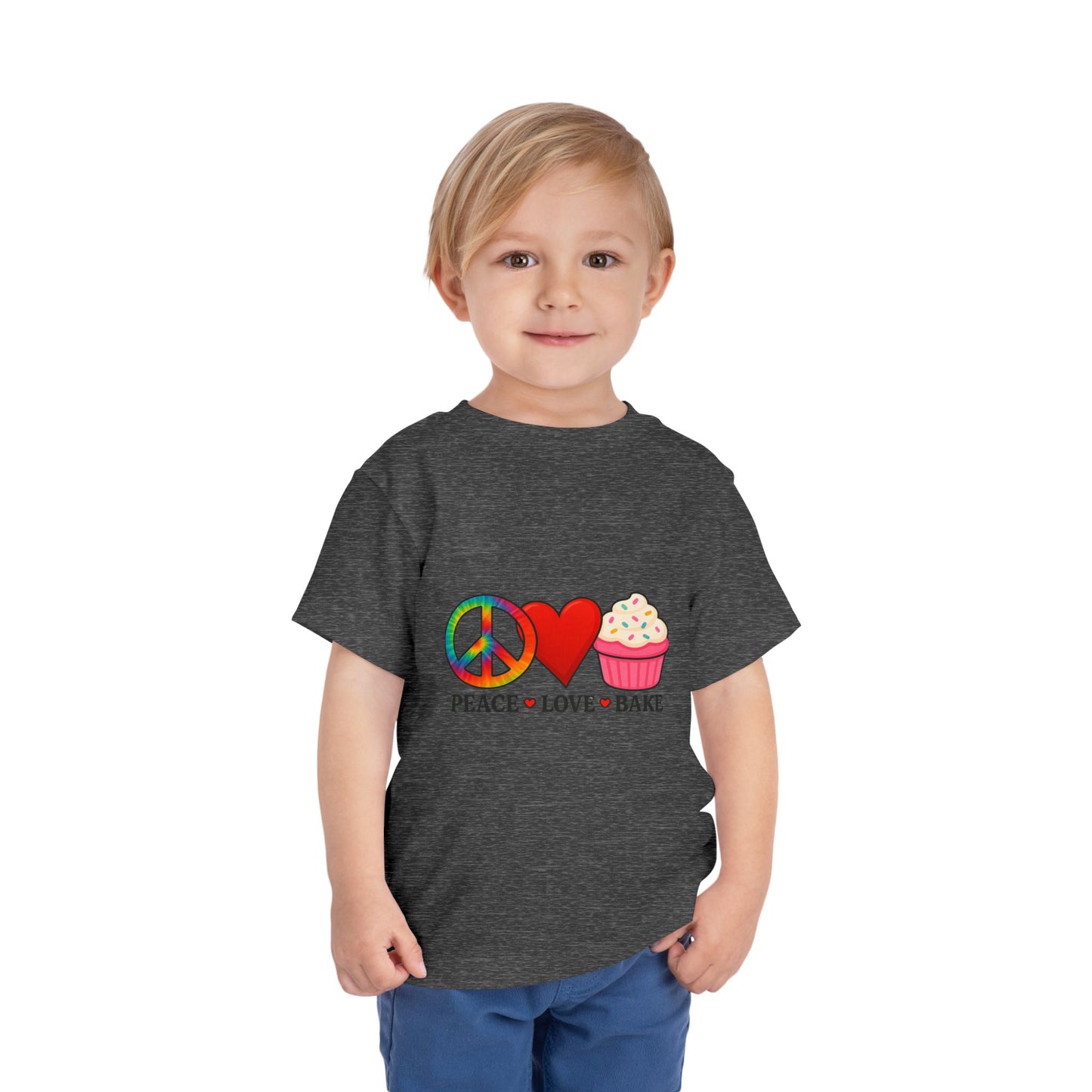 Peace Love Bake Toddler Christmas Tee