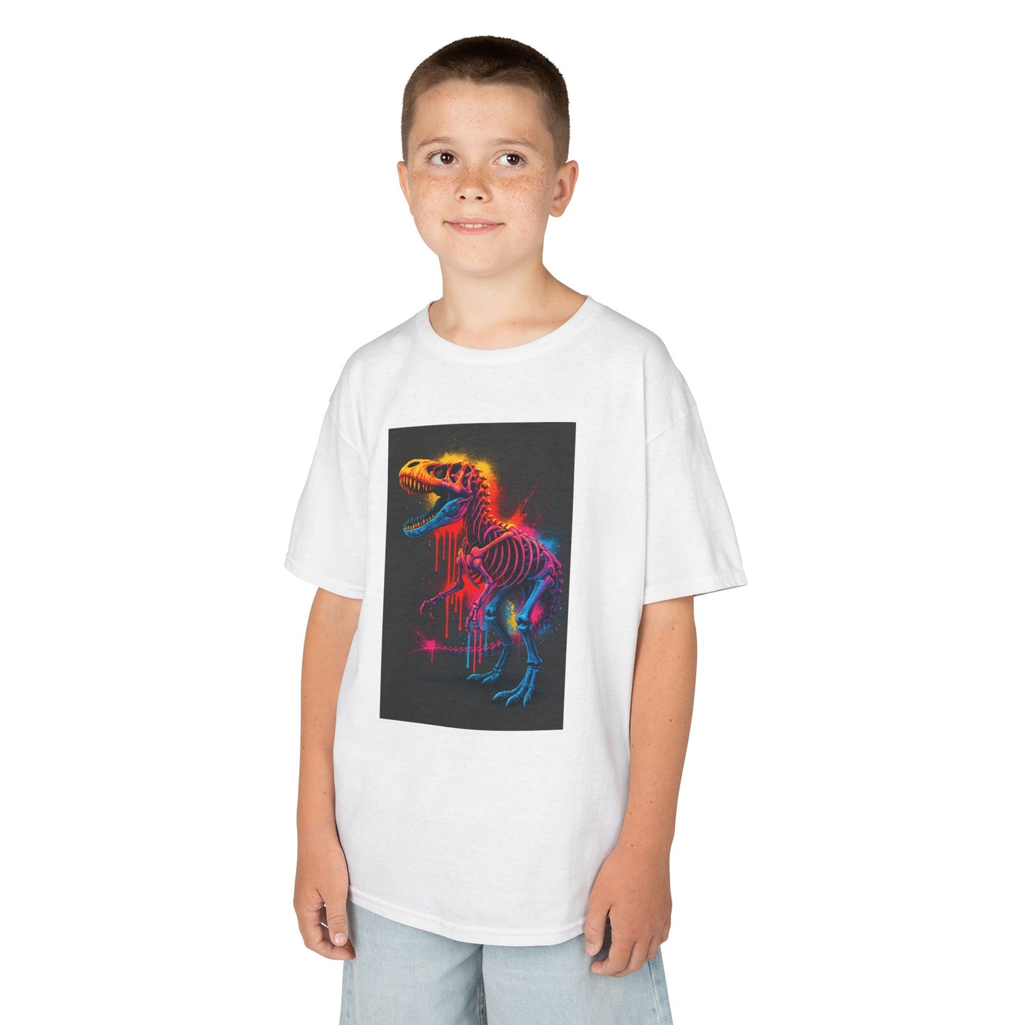 Kids Dinosaur Glow Tee, Fun Kids T-Shirt, Dino Shirt for Kids, Birthday Gift, Unique Kids Clothing, Animal Lover Apparel