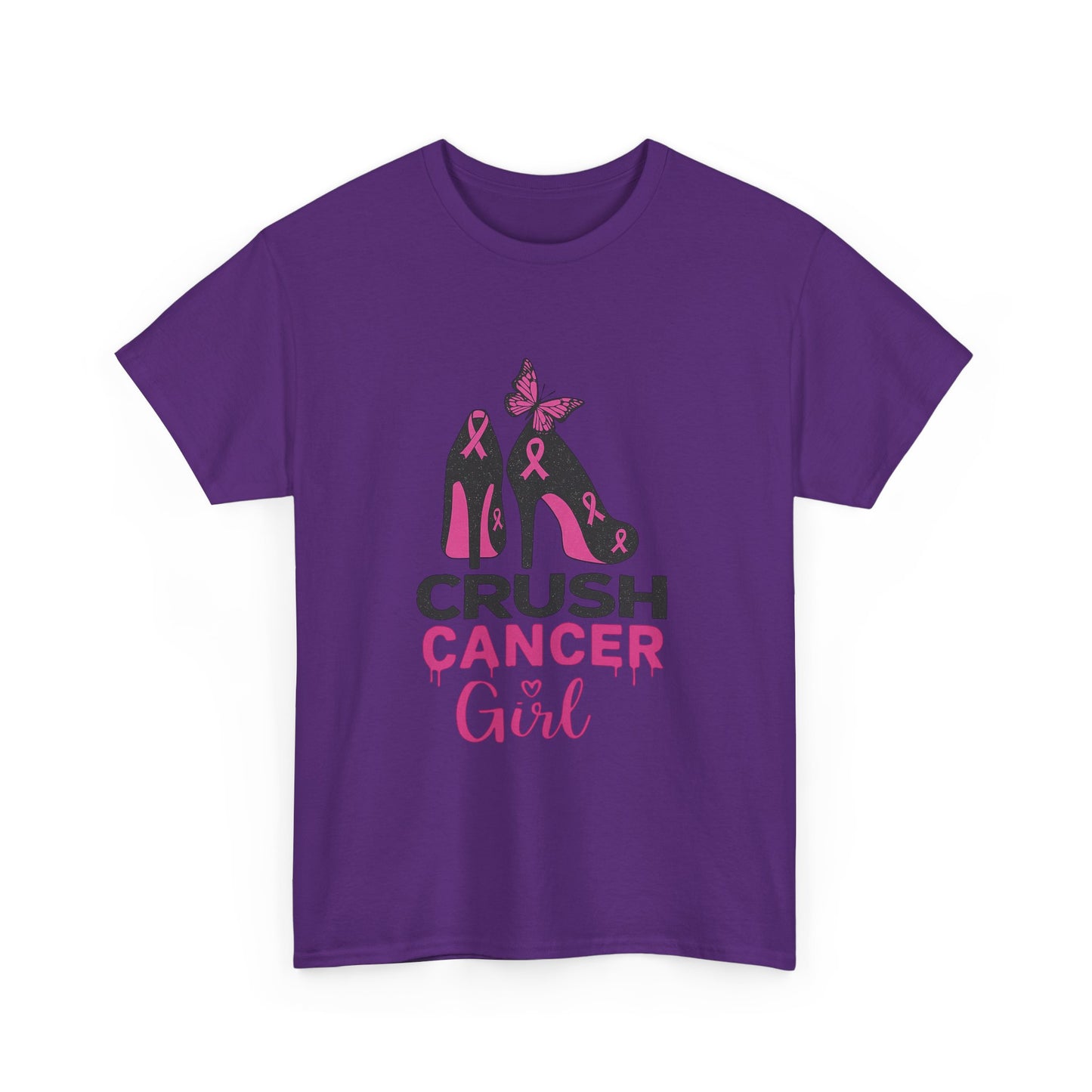 Crush Cancer Girl Tee: High Heels, Pink Ribbon, Hope