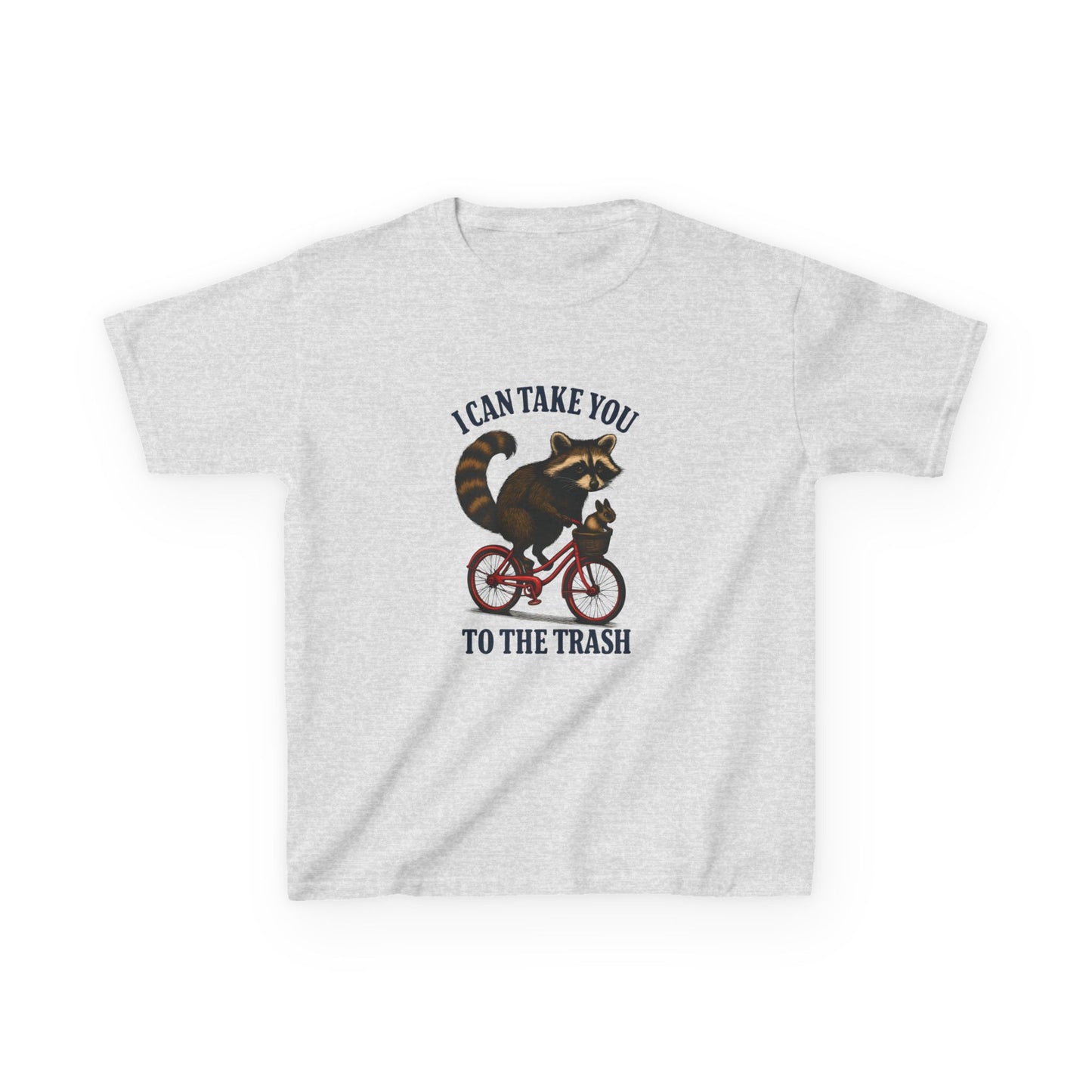 Raccoon Trash Ride Christmas Kids Tee
