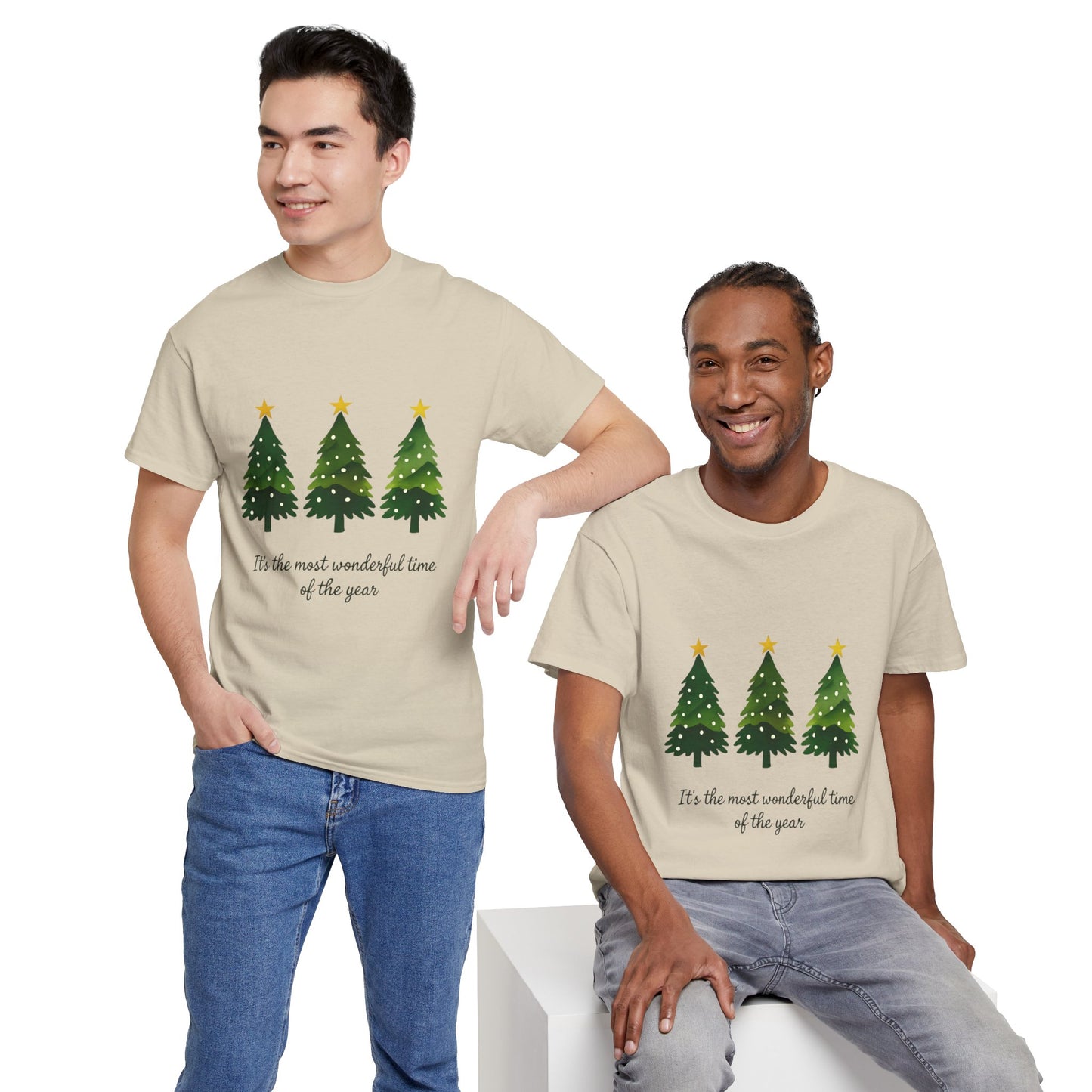 Christmas Tee - Festive Watercolor Trees Holiday Shirt