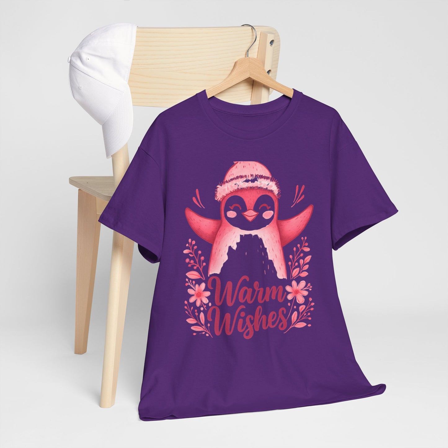 Warm Wishes Pink Penguin Tee - Holiday Tee