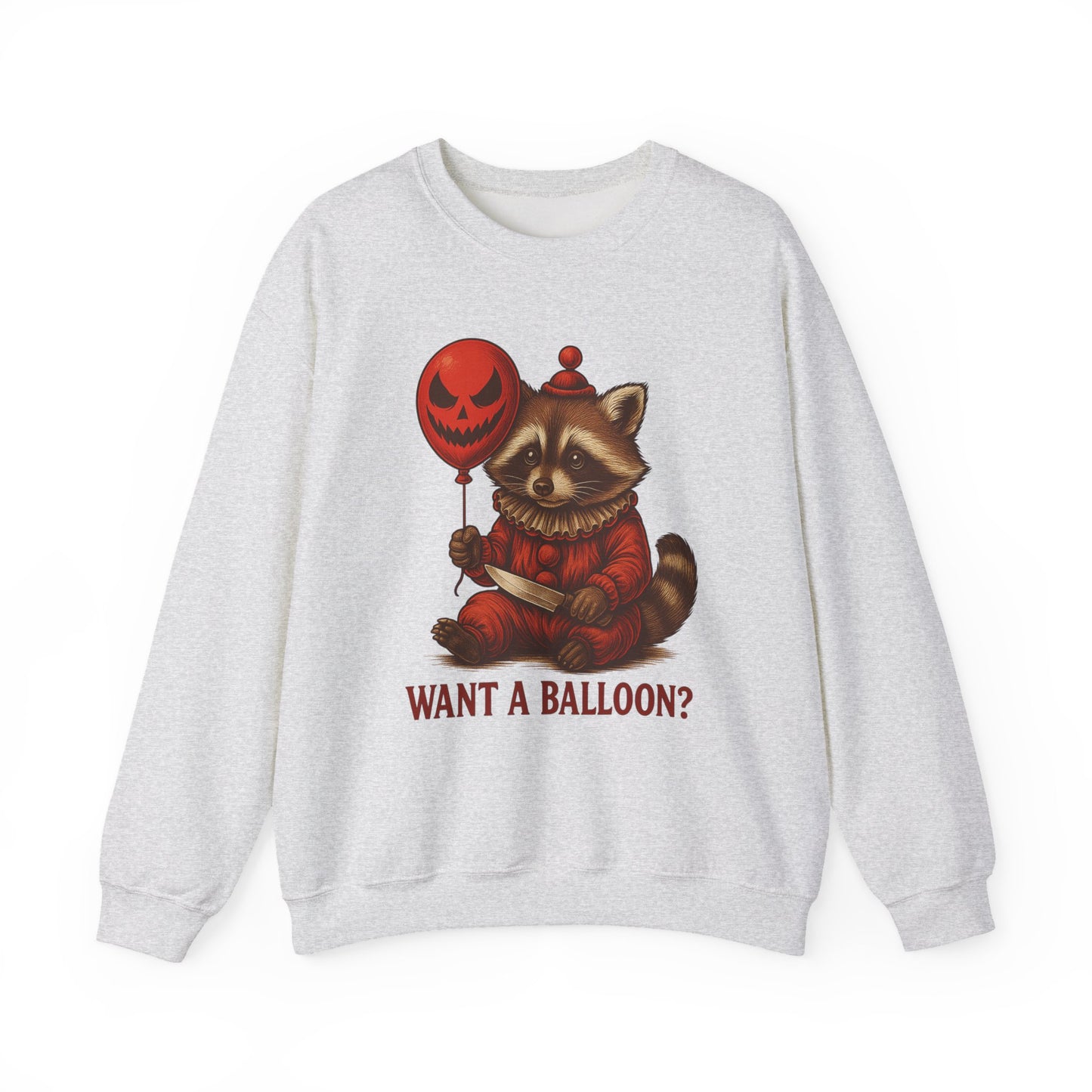 Creepy Clown Raccoon Halloween Sweatshirt