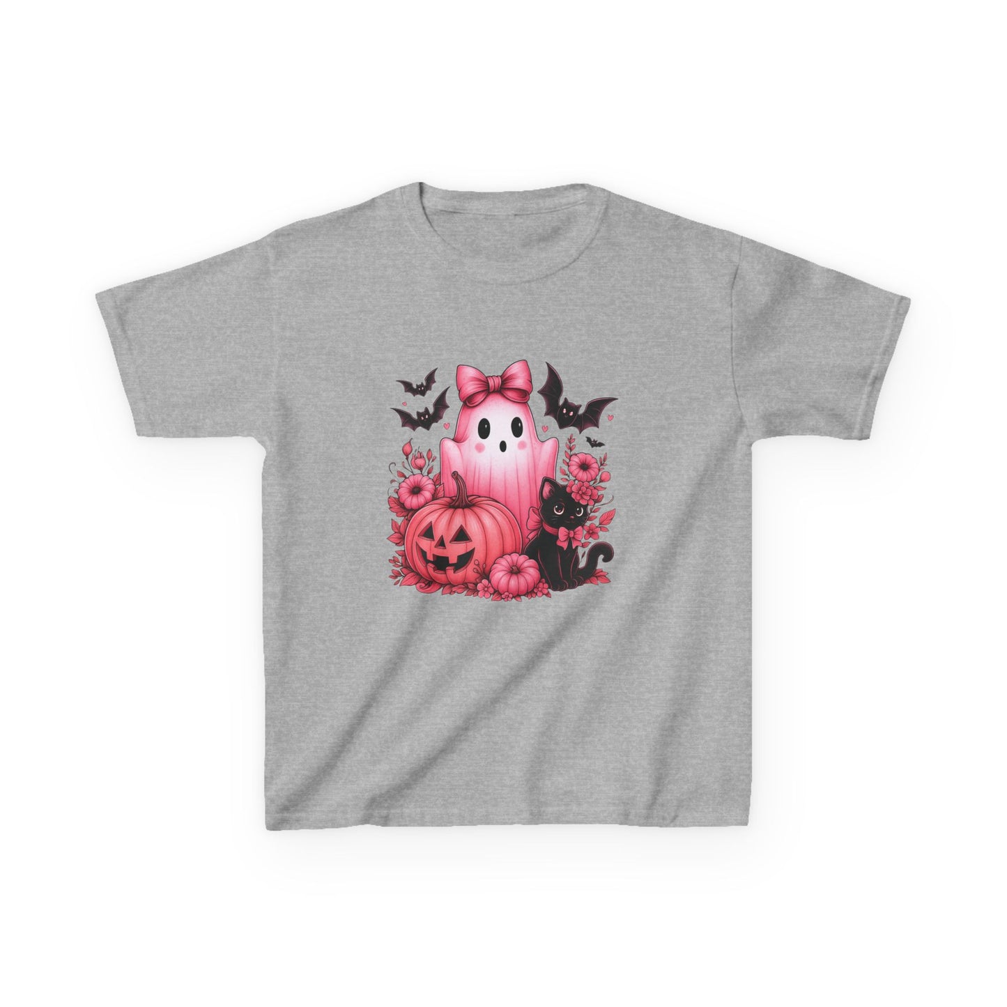Pink Ghost Halloween Kids Tee - Spooky Cute!