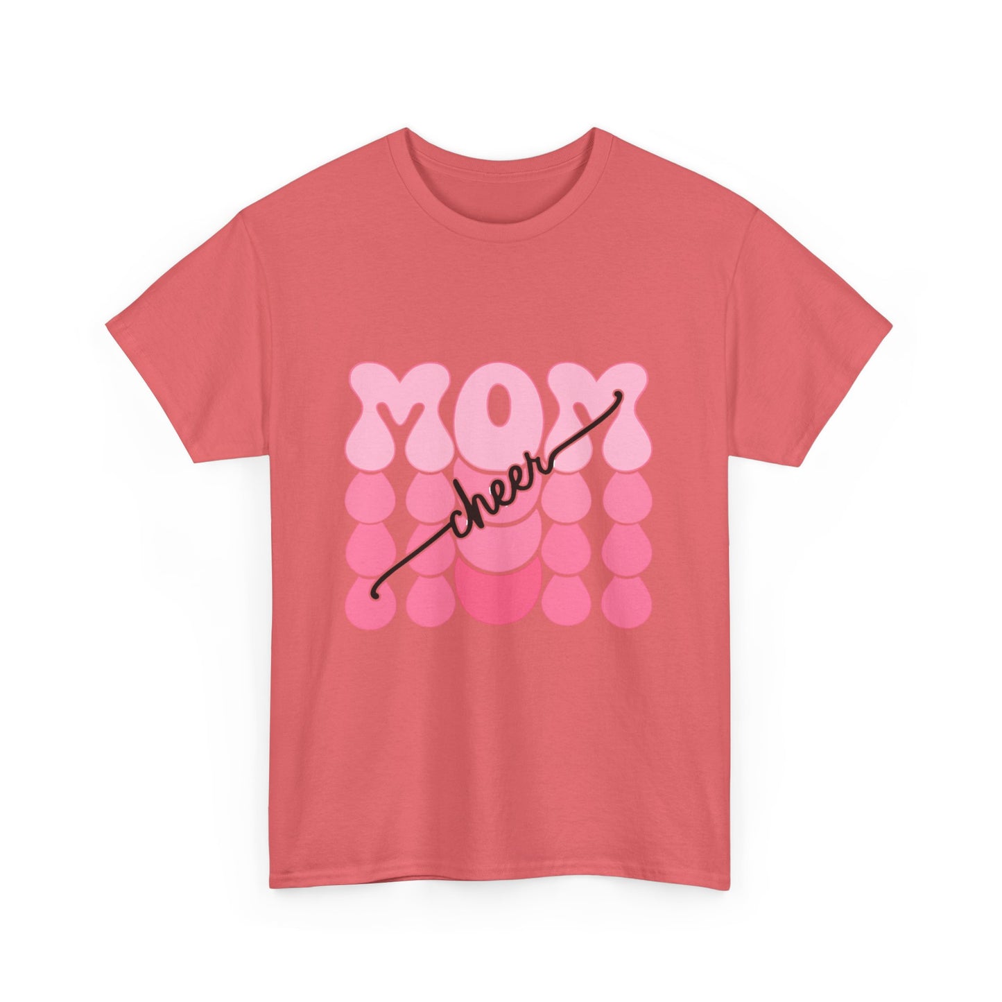 MOM Cheer – Pink Bubble Letter Spirit Tee