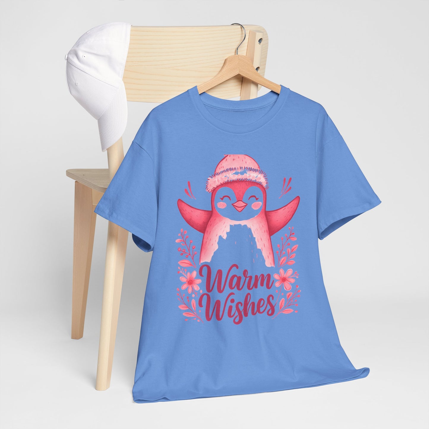 Warm Wishes Pink Penguin Tee - Holiday Tee